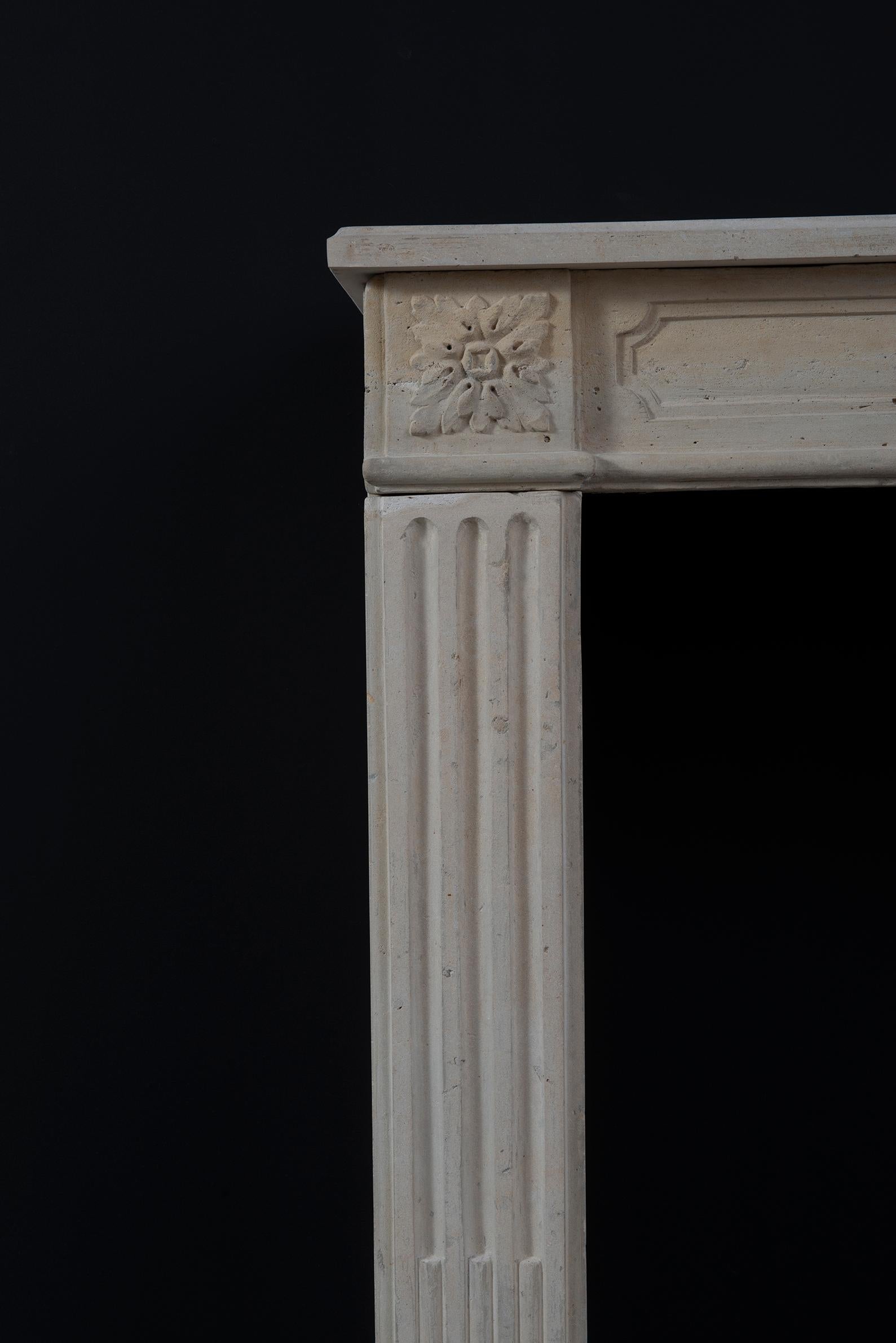 French Louis XVI Style Fireplace Mantel, 19th Century For Sale 9