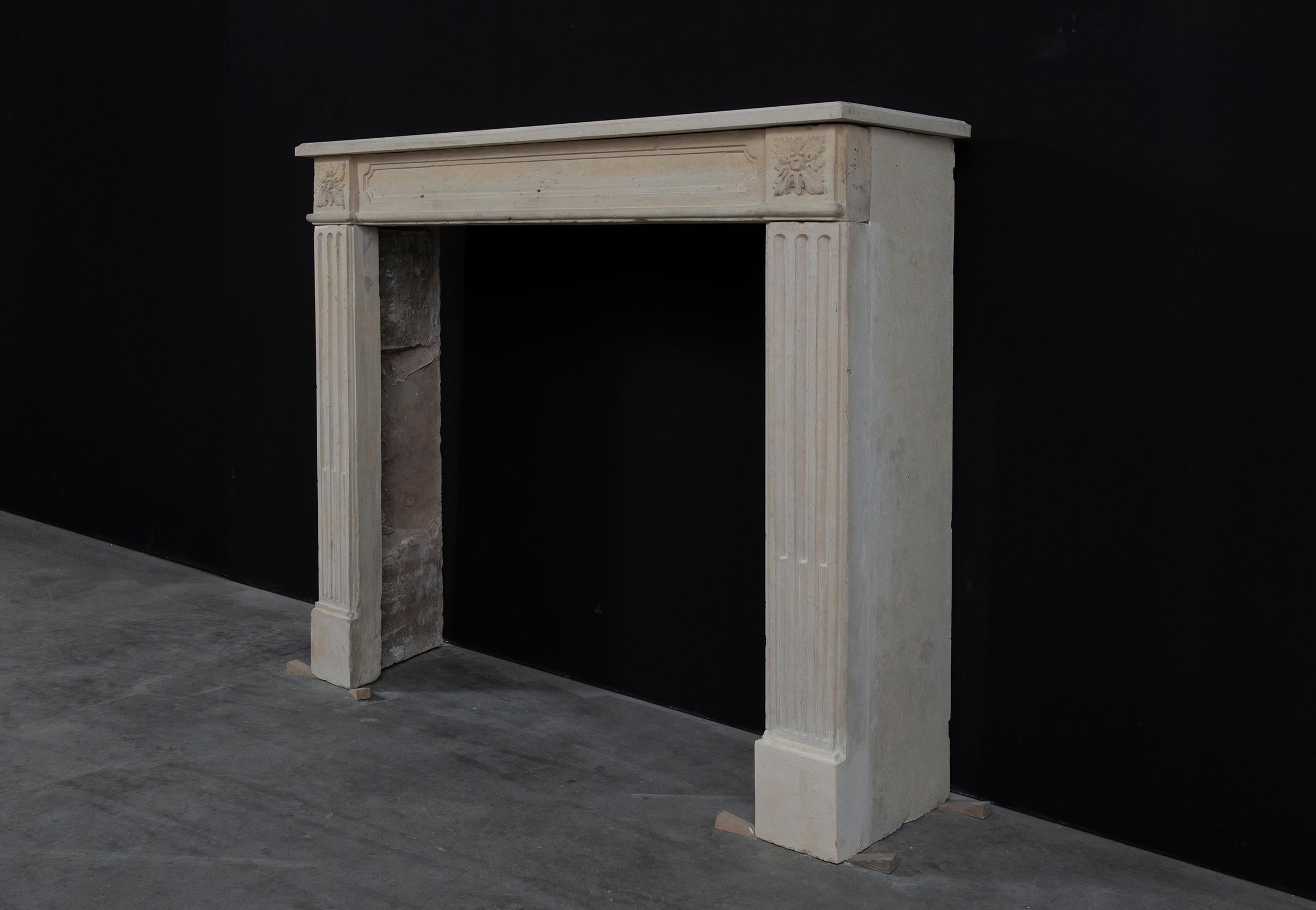 French Louis XVI Style Fireplace Mantel, 19th Century For Sale 1