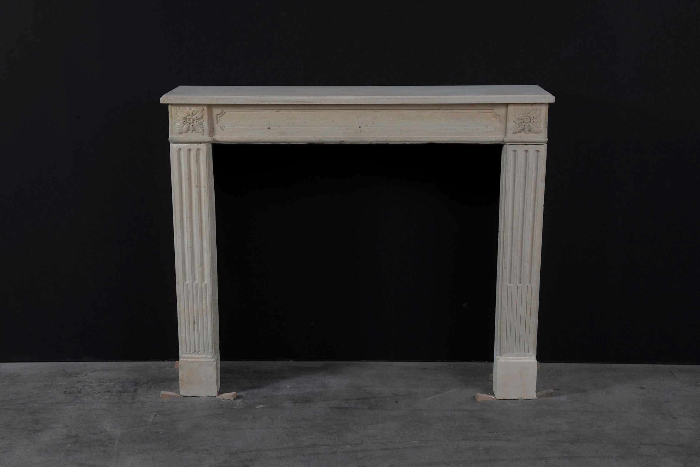 French Louis XVI Style Fireplace Mantel, 19th Century For Sale 4
