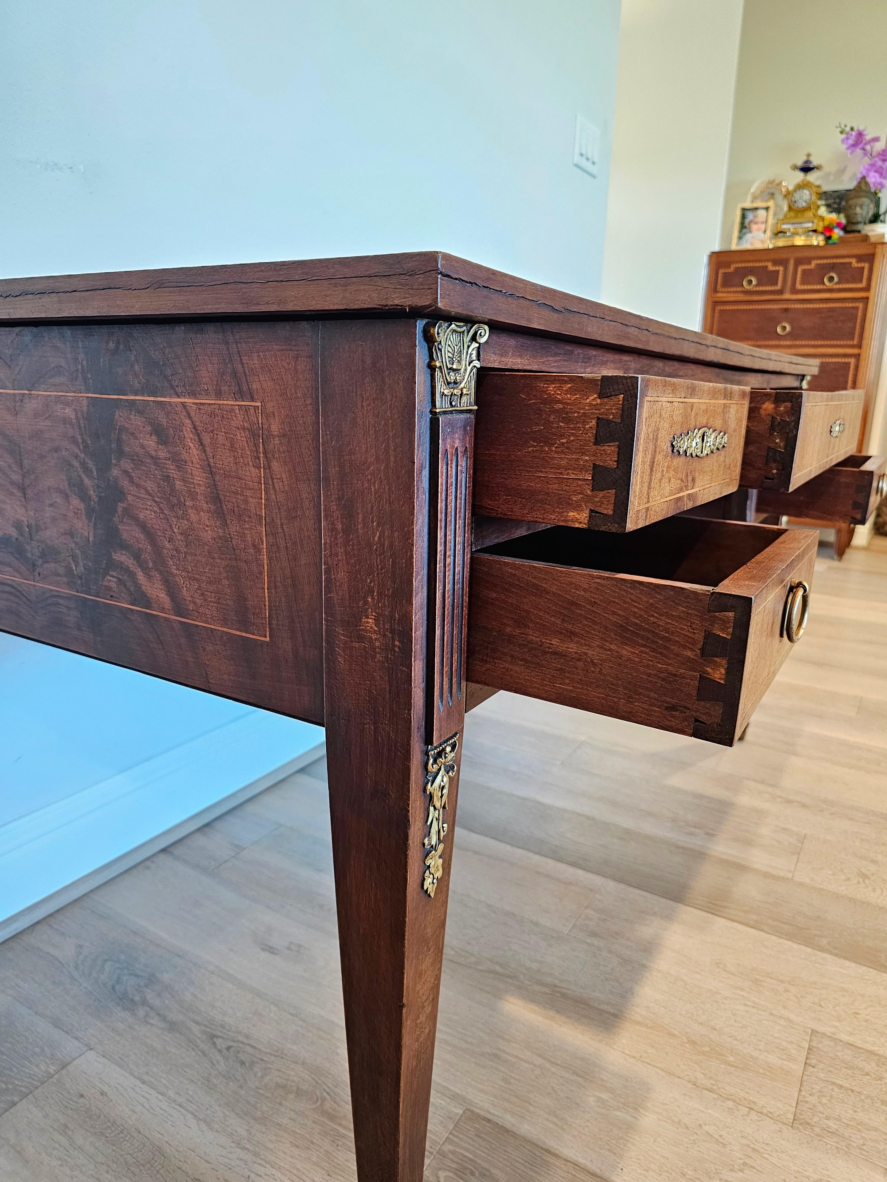 French Directoire Style Flame Mahogany Writing Desk 12