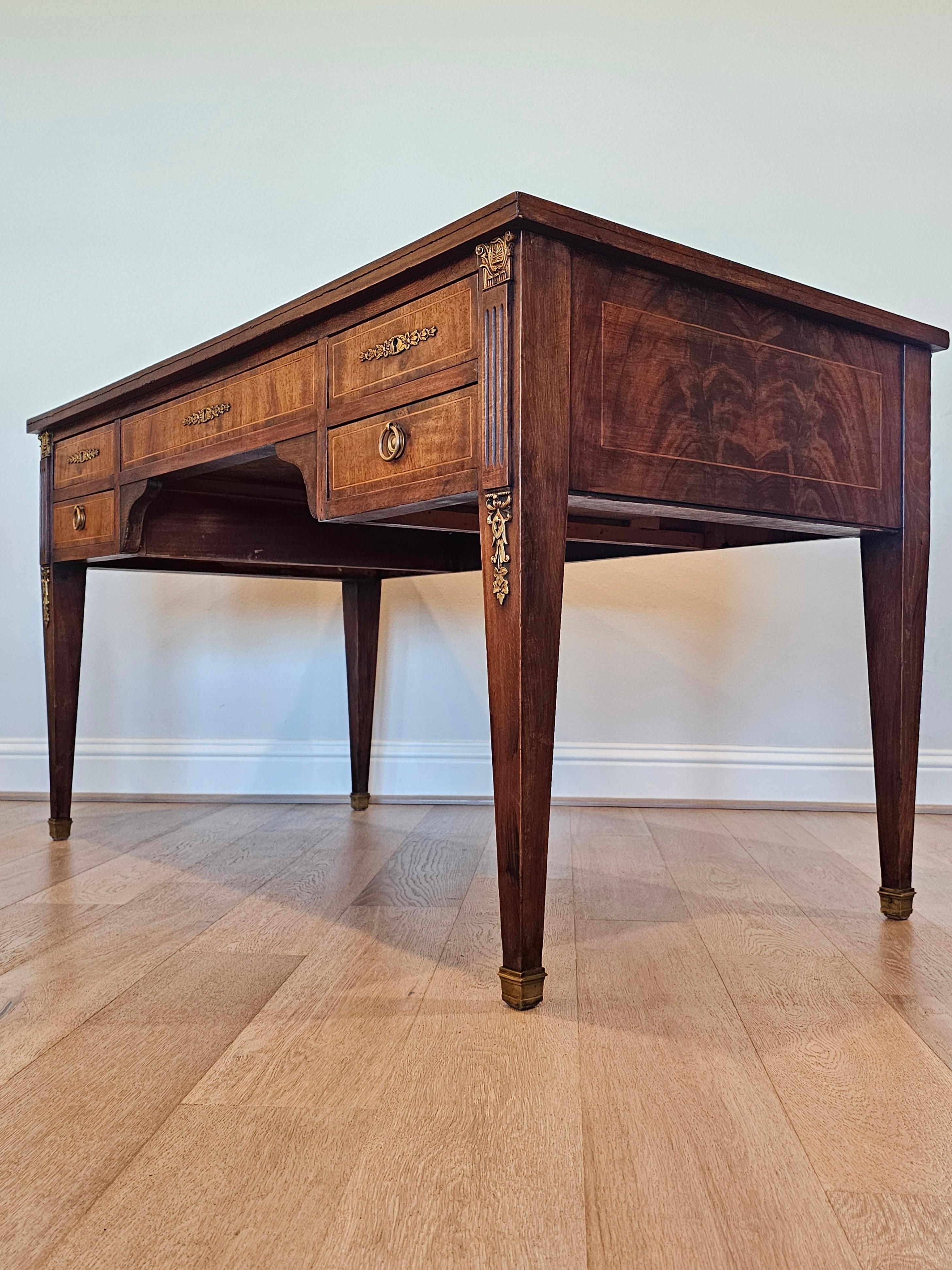 French Directoire Style Flame Mahogany Writing Desk 1