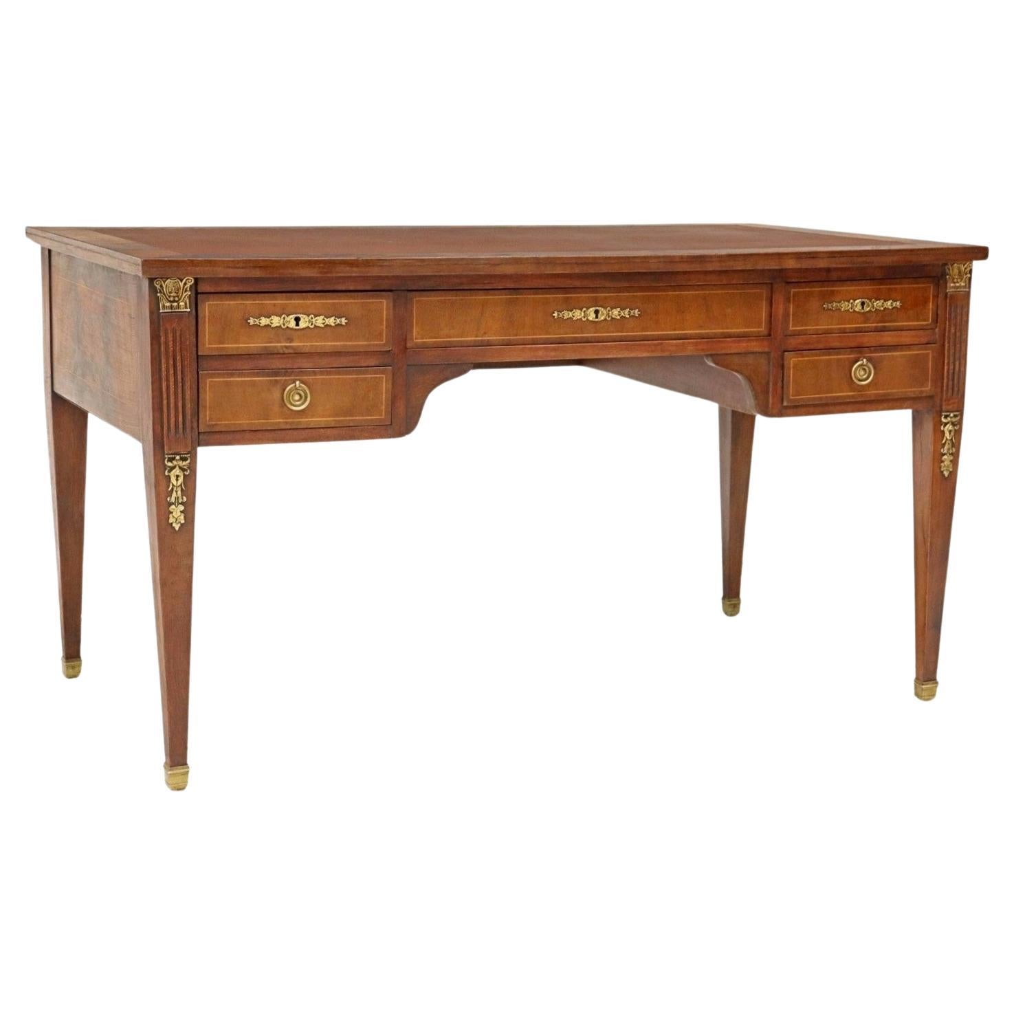 French Louis XVI Style Flame Mahogany Writing Desk  For Sale