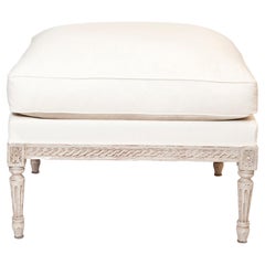 French Louis XVI Style Footstool Repose Pied, Trianon Grey