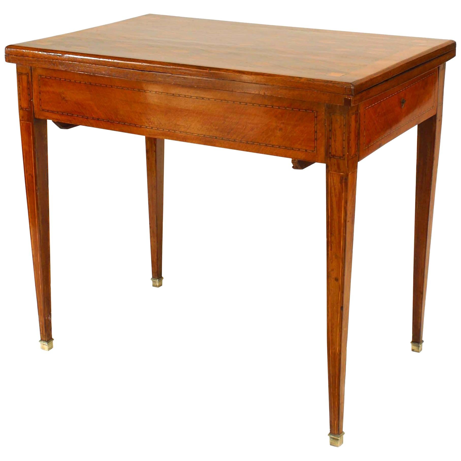 French Louis XVI Style Fruitwood Game Table For Sale