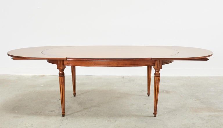 French Louis XVI Style Fruitwood Oval Dining Table with Leaves For Sale 3