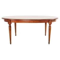 Vintage French Louis XVI Style Fruitwood Oval Dining Table with Leaves