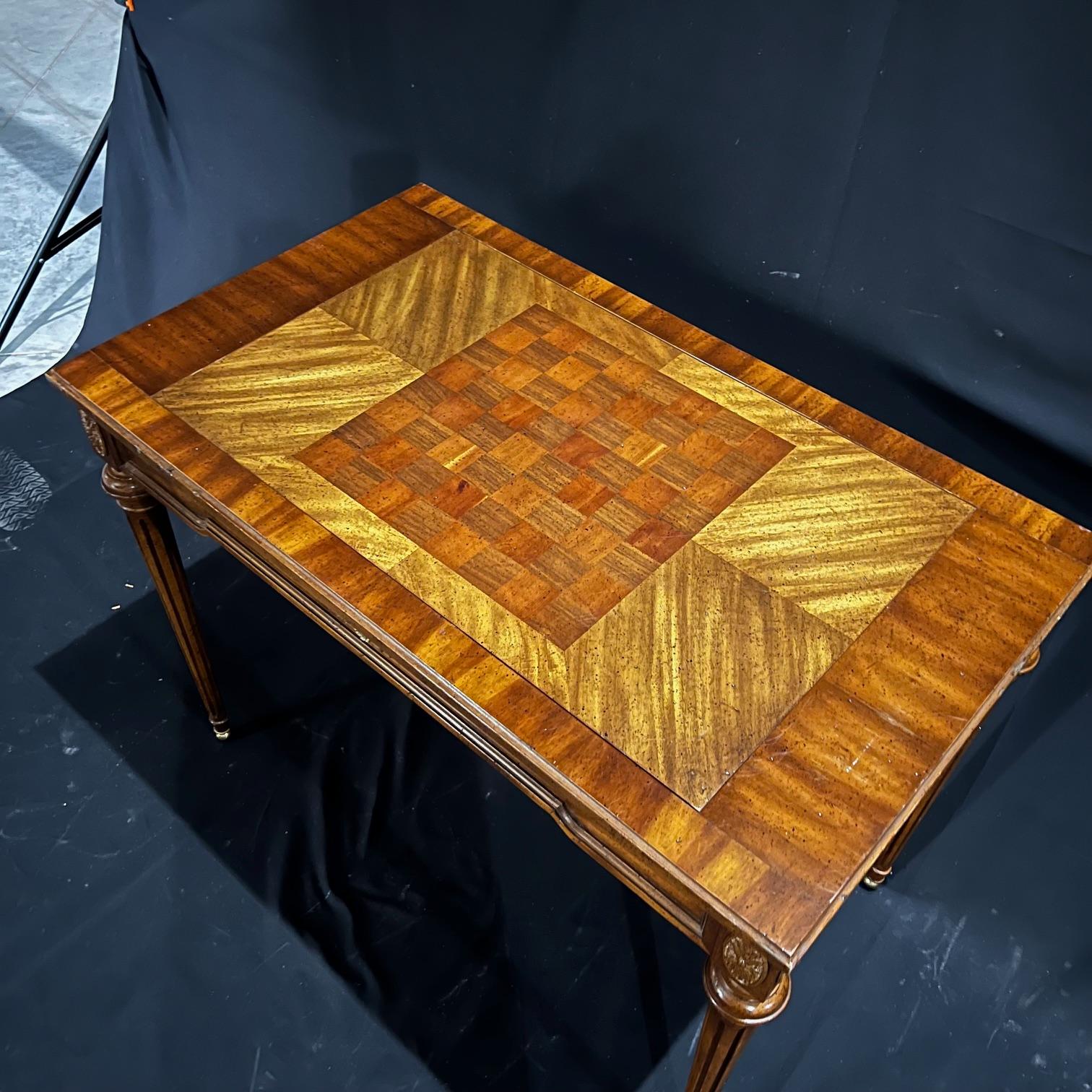 American French Louis XVI Style Game Table with Reversible Top For Sale