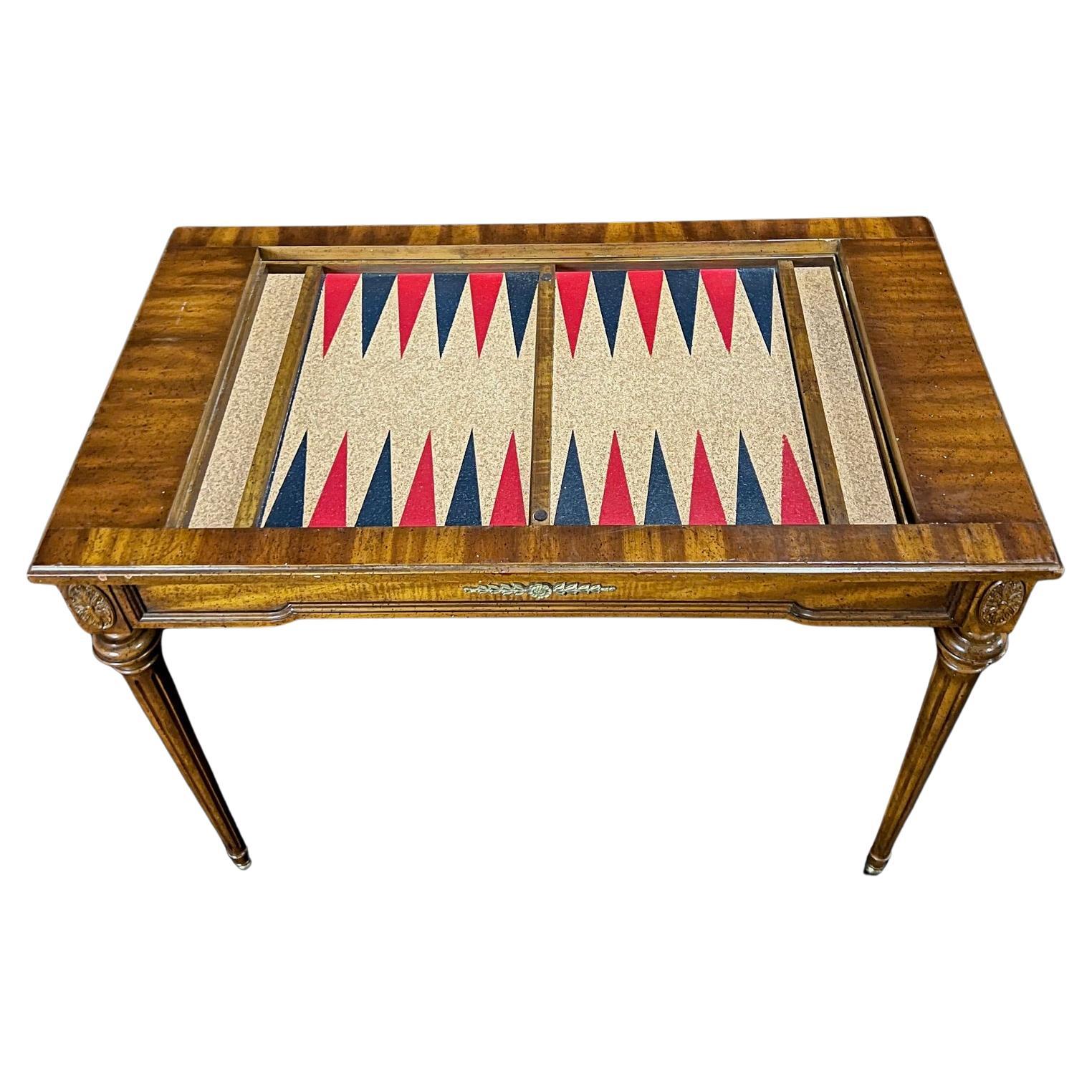 Late 20th Century French Louis XVI Style Game Table with Reversible Top For Sale