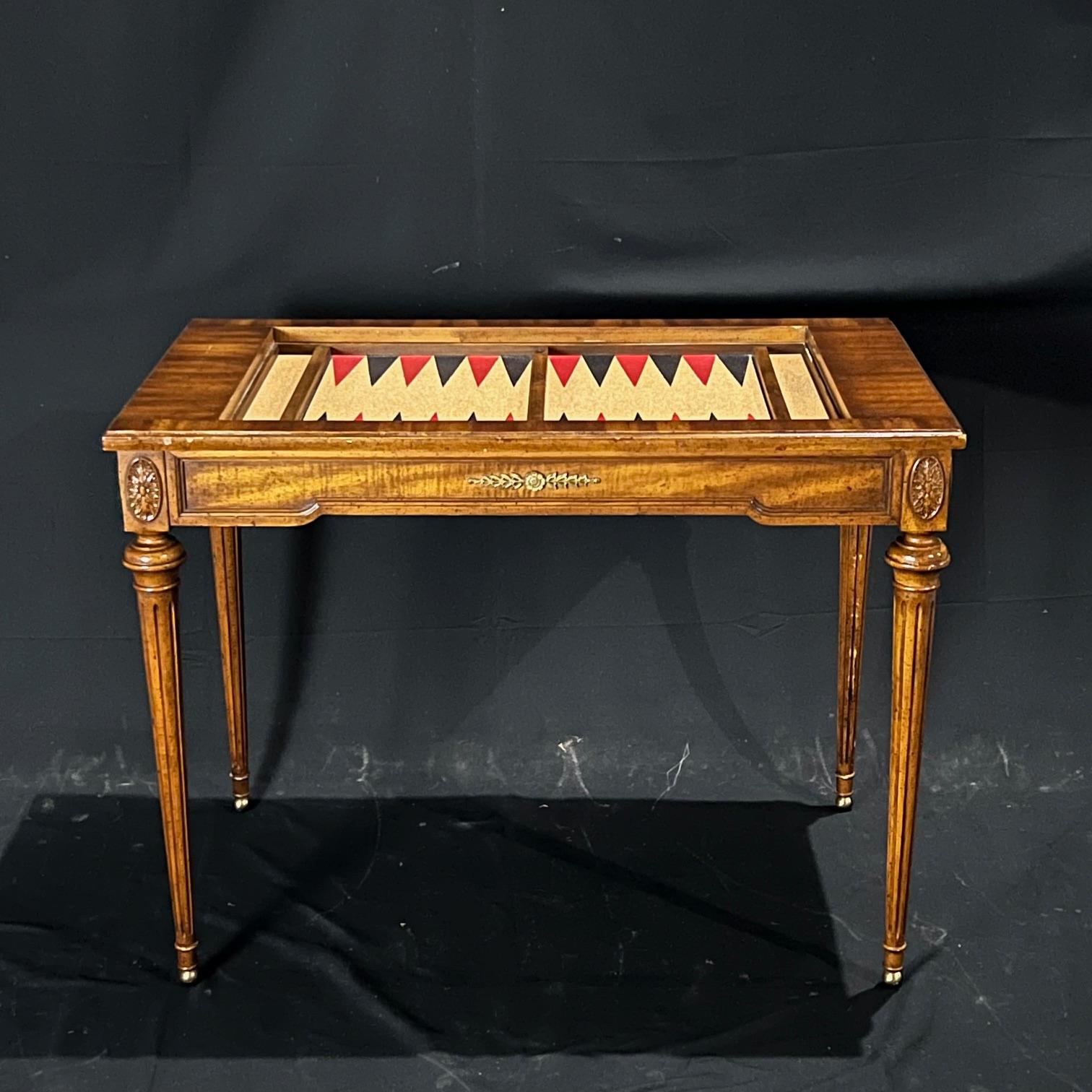 French Louis XVI Style Game Table with Reversible Top For Sale 3