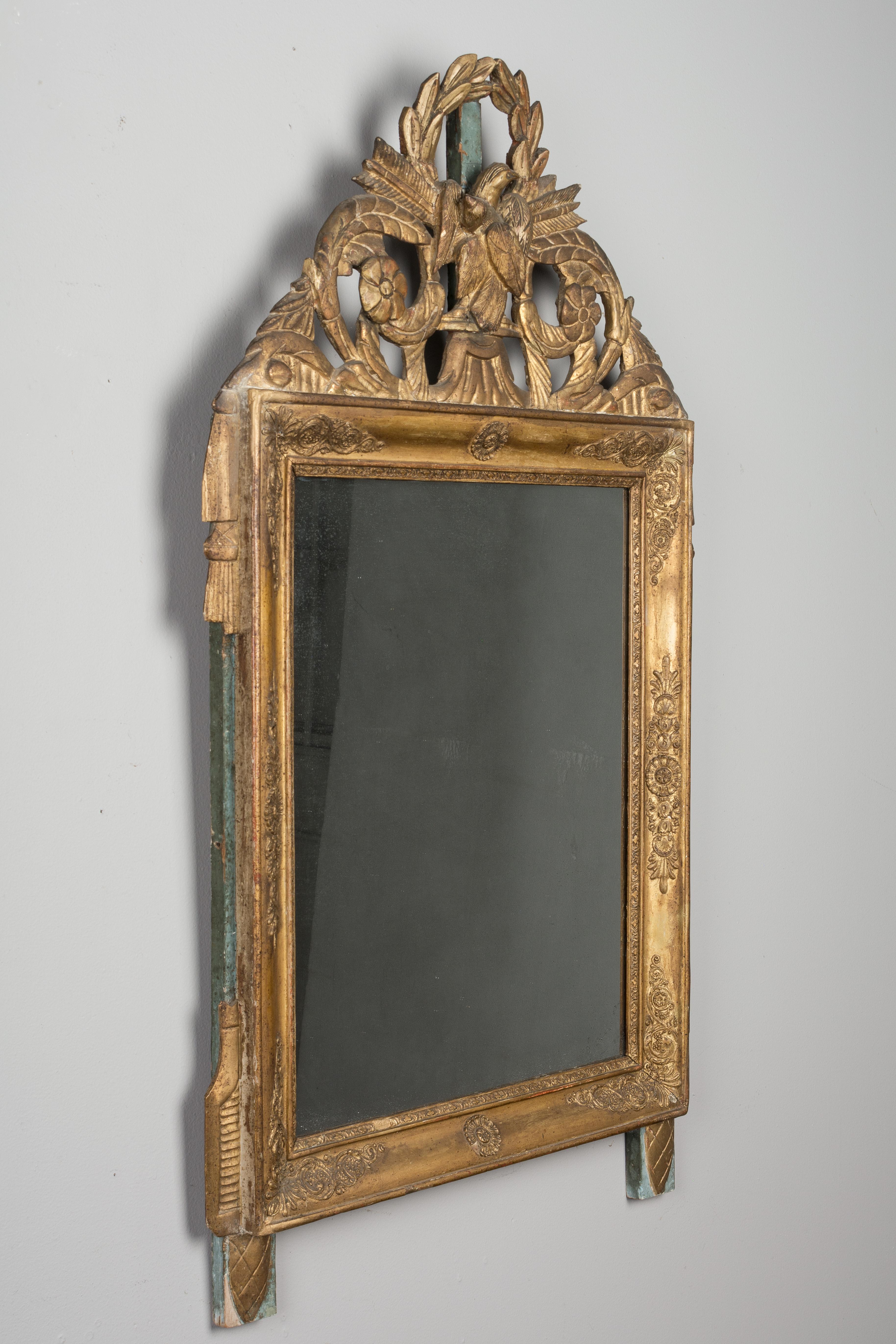 Hand-Carved French Louis XVI Style Gilded Mirror