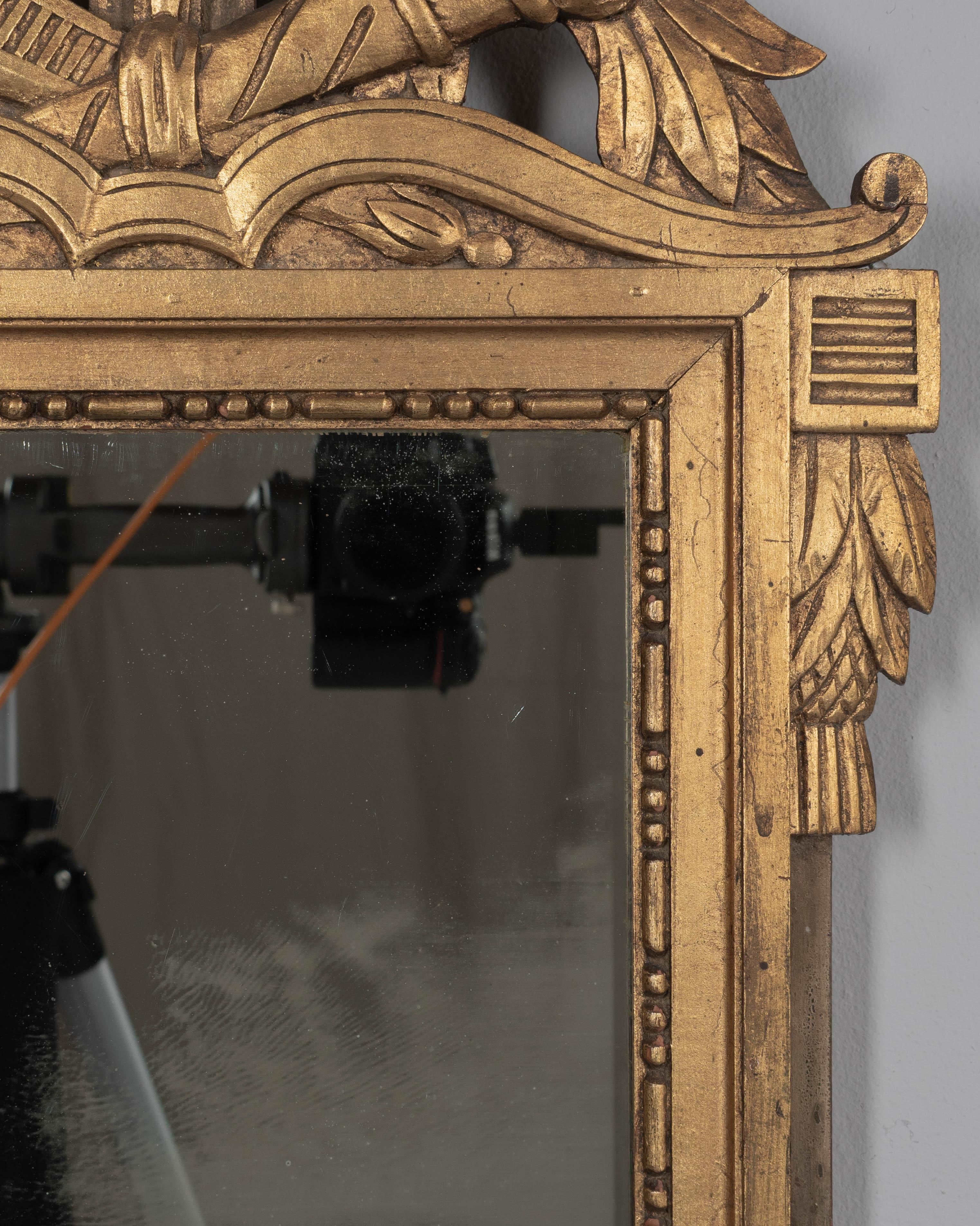 French Louis XVI Style Gilded Mirror In Good Condition For Sale In Winter Park, FL