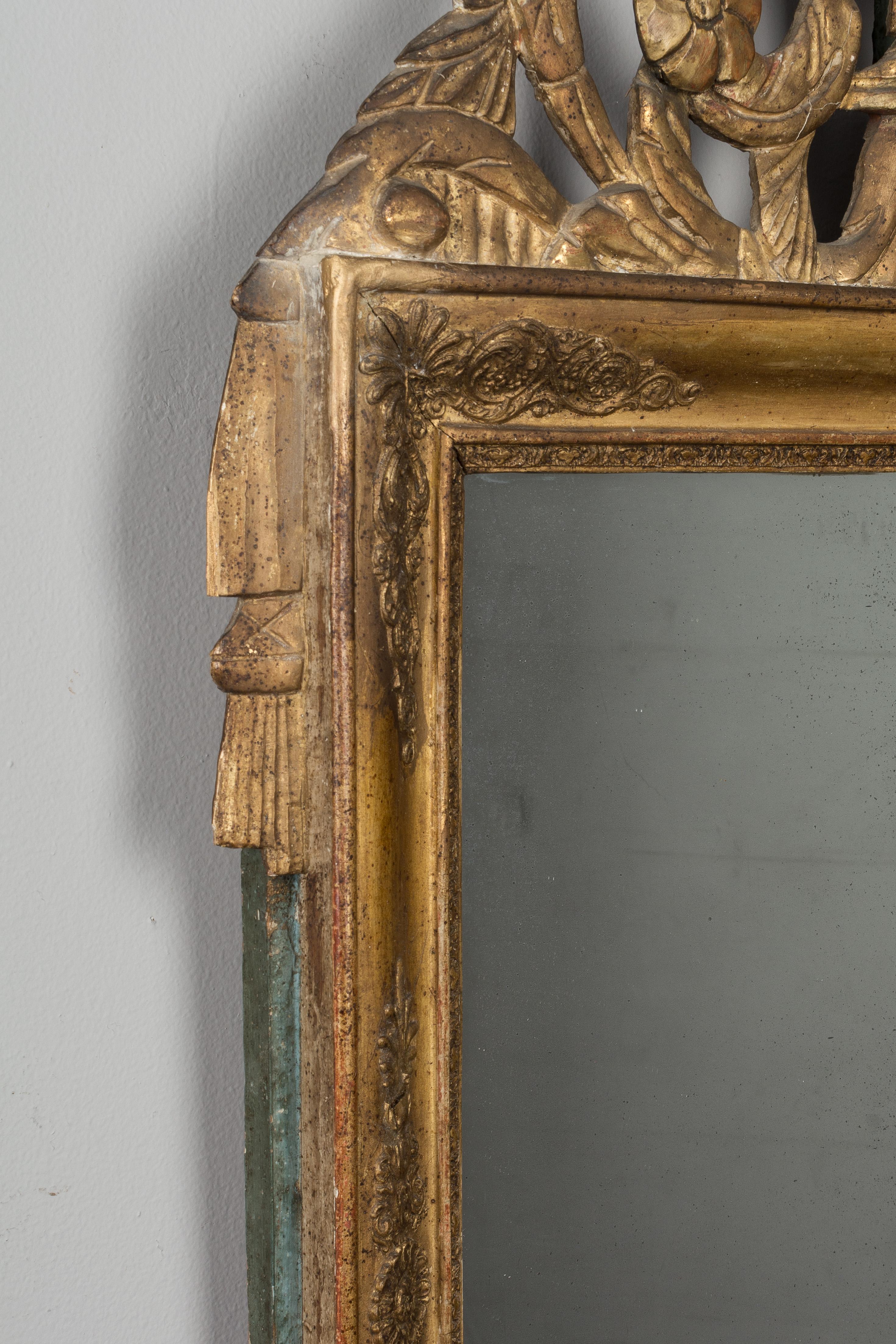19th Century French Louis XVI Style Gilded Mirror