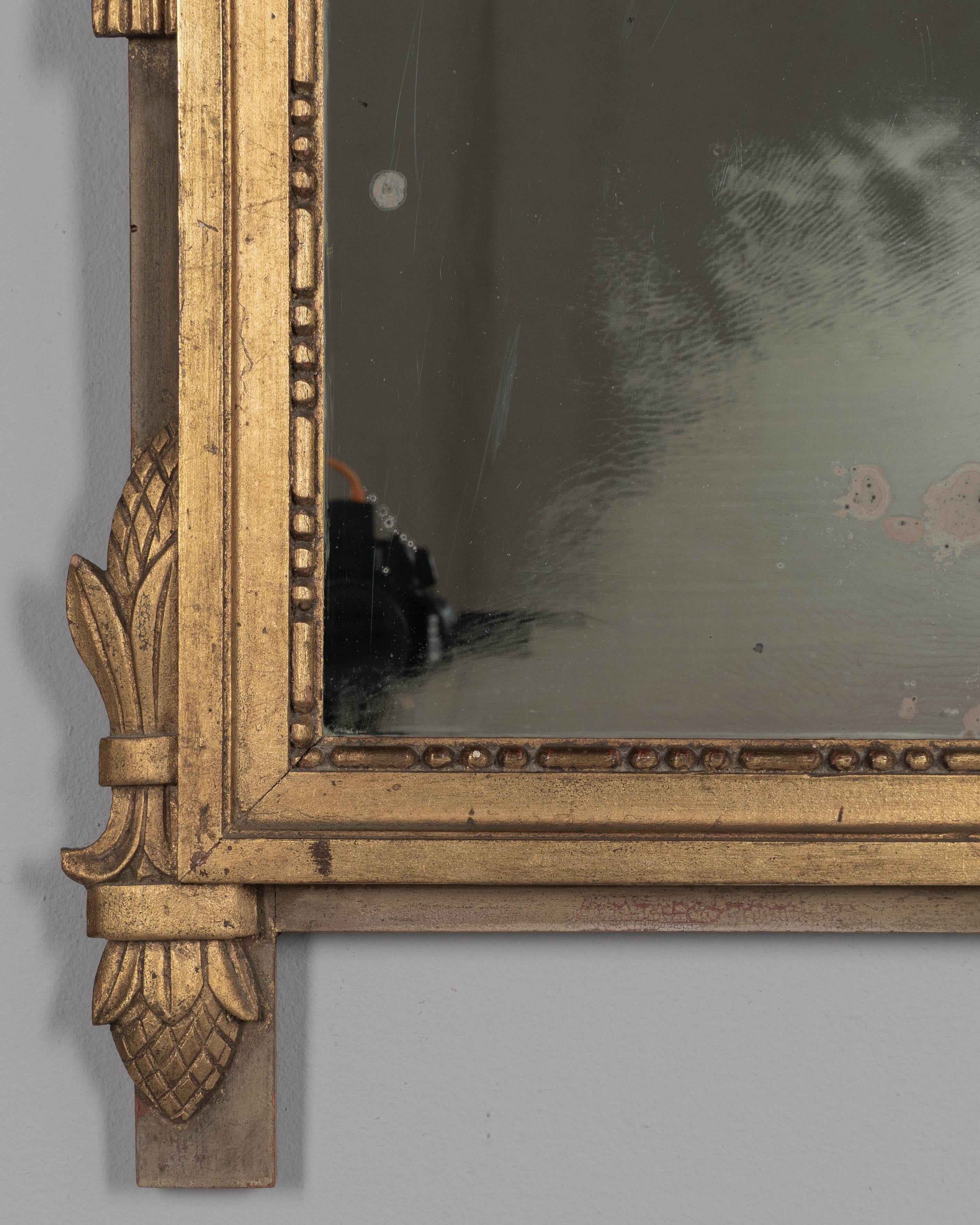 20th Century French Louis XVI Style Gilded Mirror For Sale
