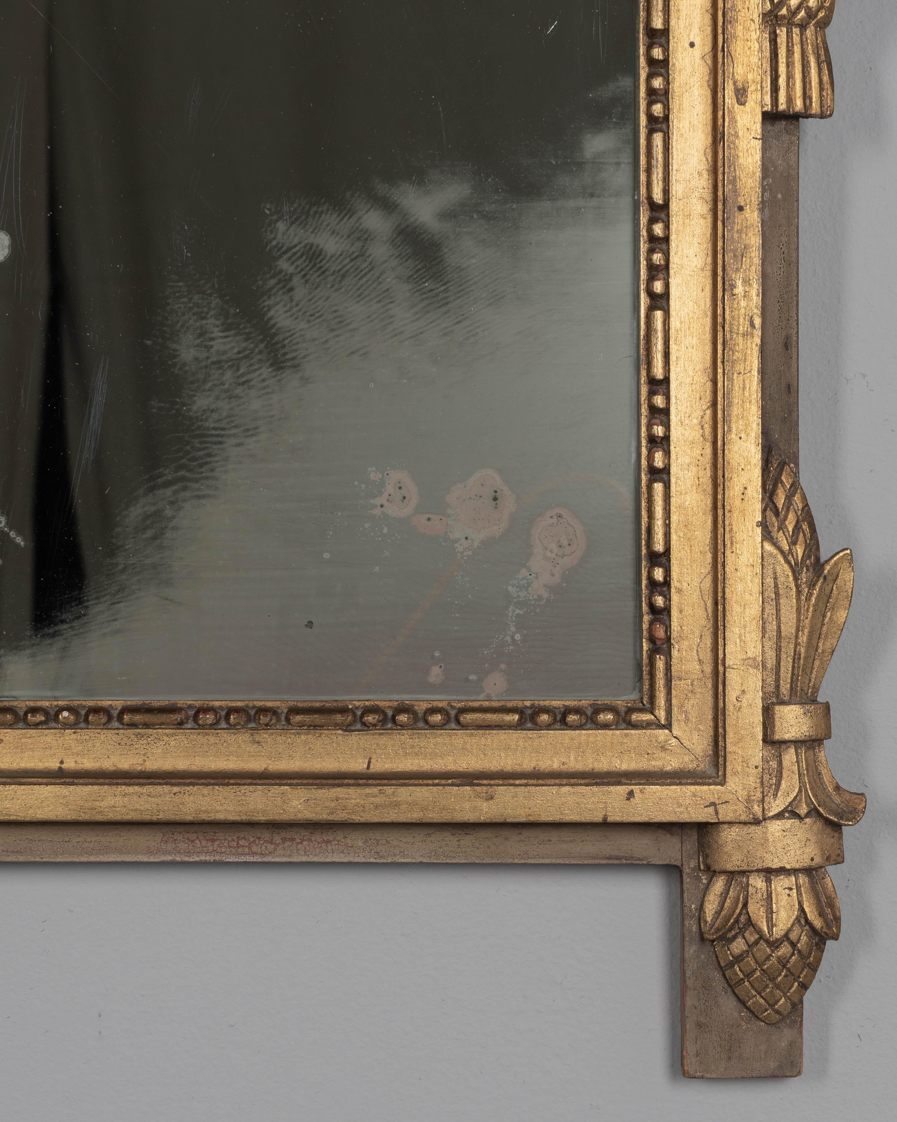 French Louis XVI Style Gilded Mirror For Sale 1