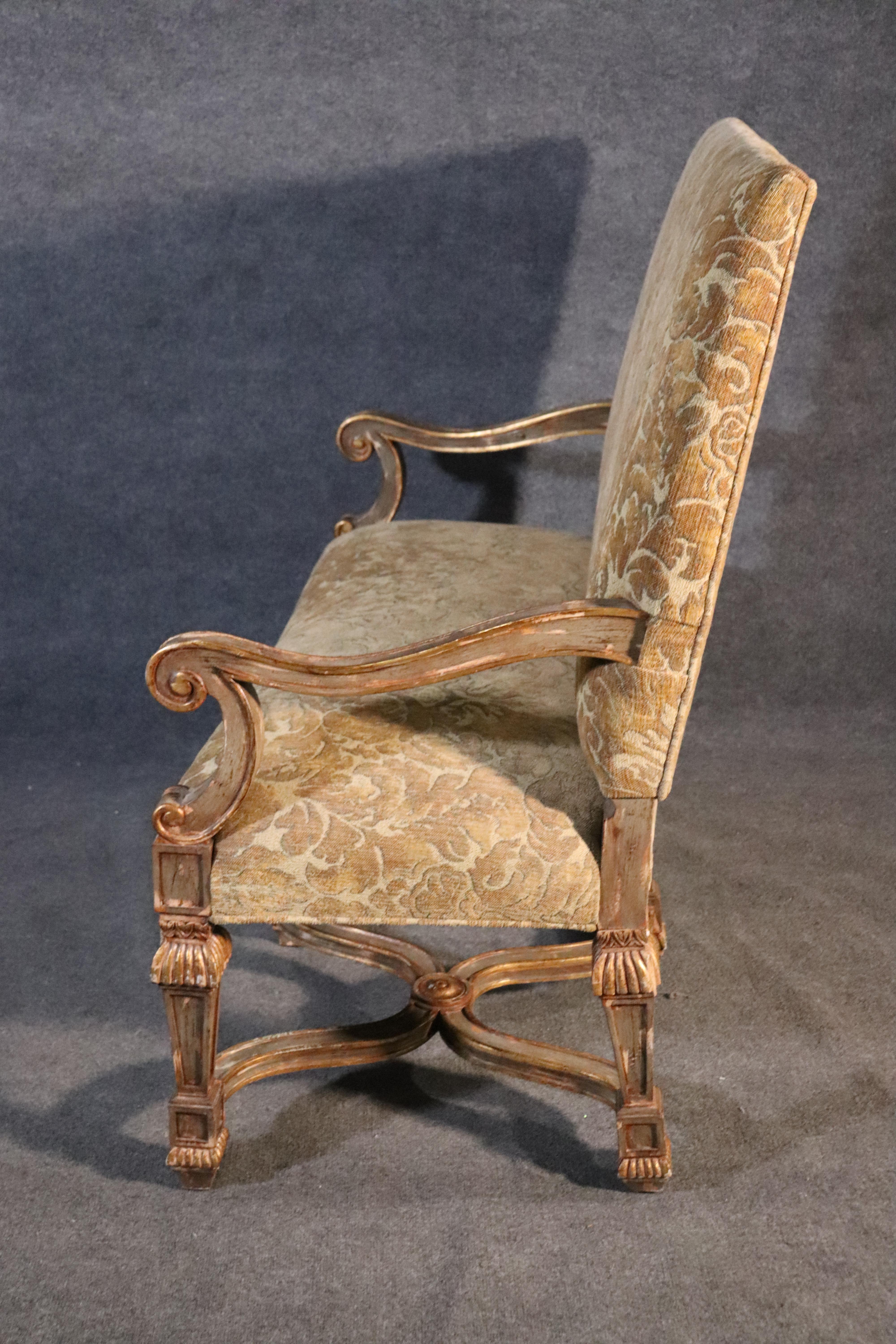 French Louis XVI Style Gilded Paint Decorated Settee 2 of 2 Available 1