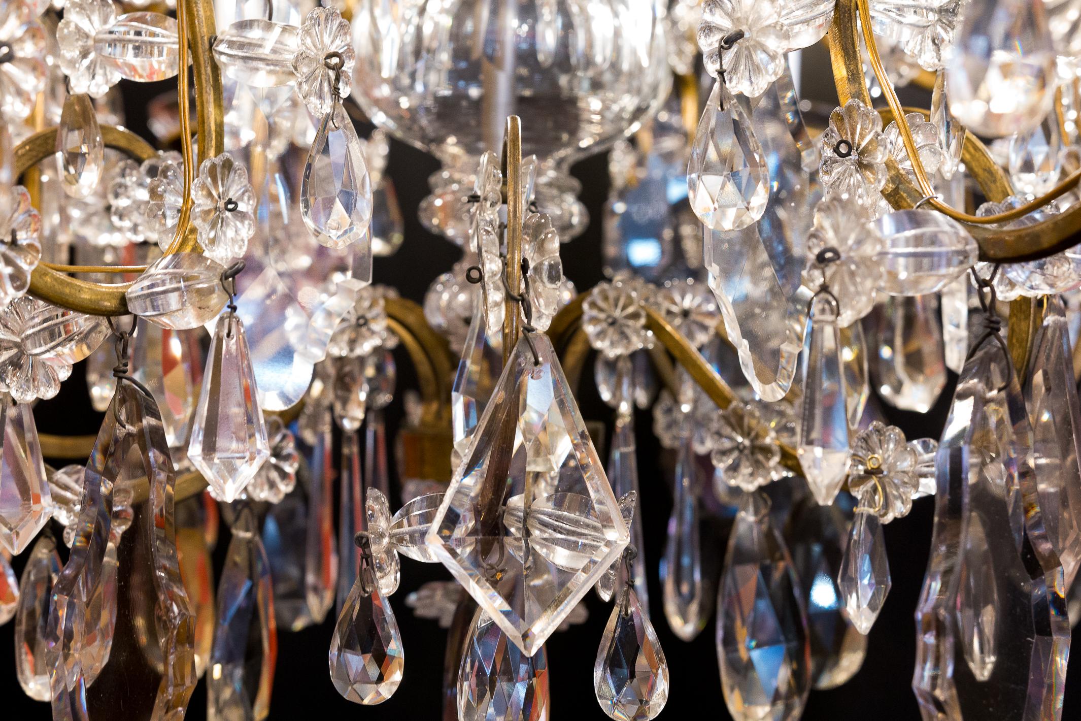 French Louis XVI Style, Gilt-Bronze and Cut-Crystal Chandelier by Maison Baguès 6