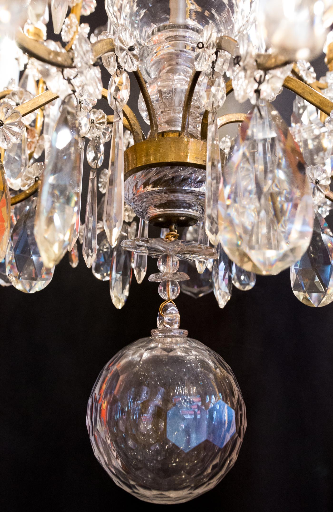 French Louis XVI Style, Gilt-Bronze and Cut-Crystal Chandelier by Maison Baguès 12