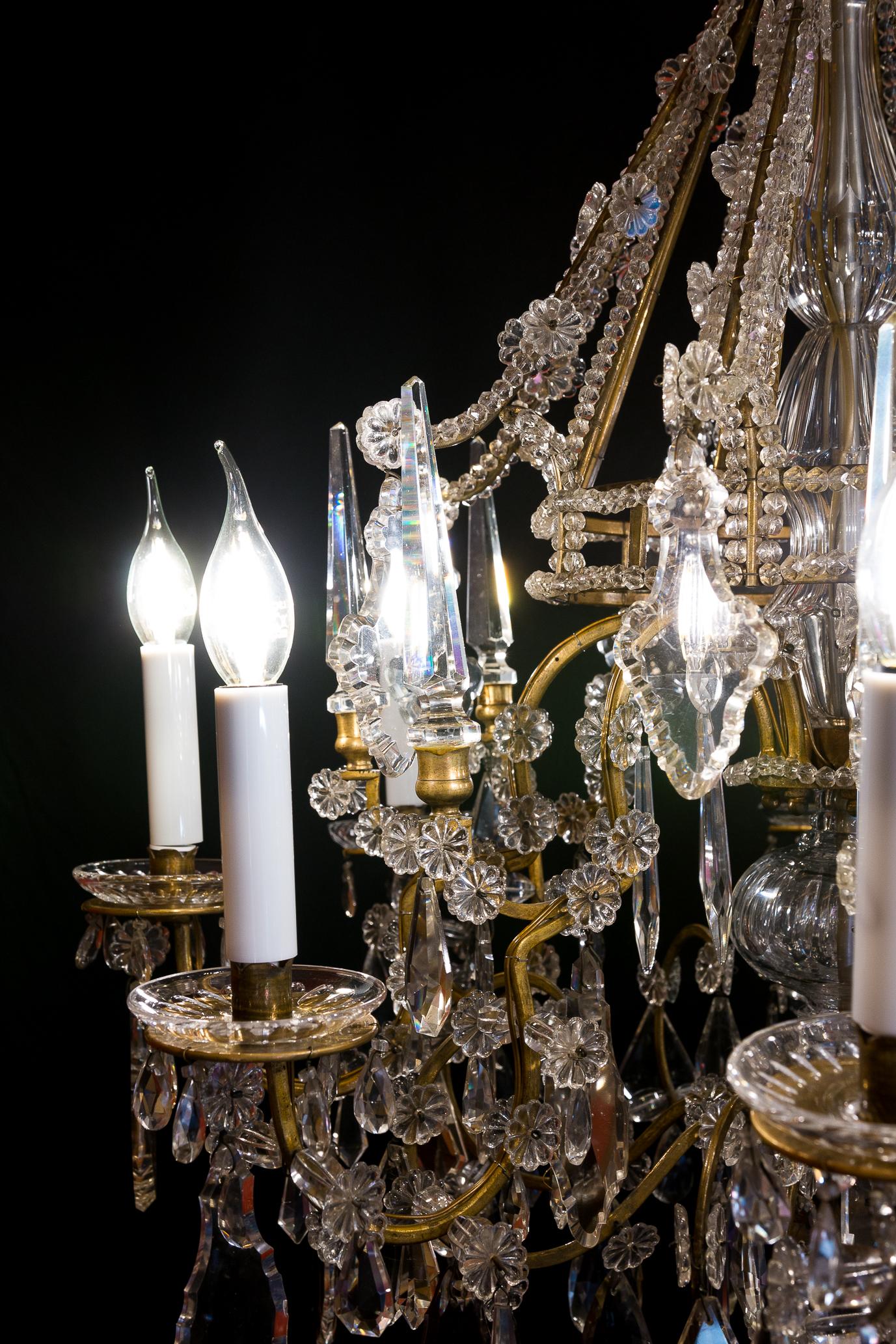 French Louis XVI Style, Gilt-Bronze and Cut-Crystal Chandelier by Maison Baguès 2