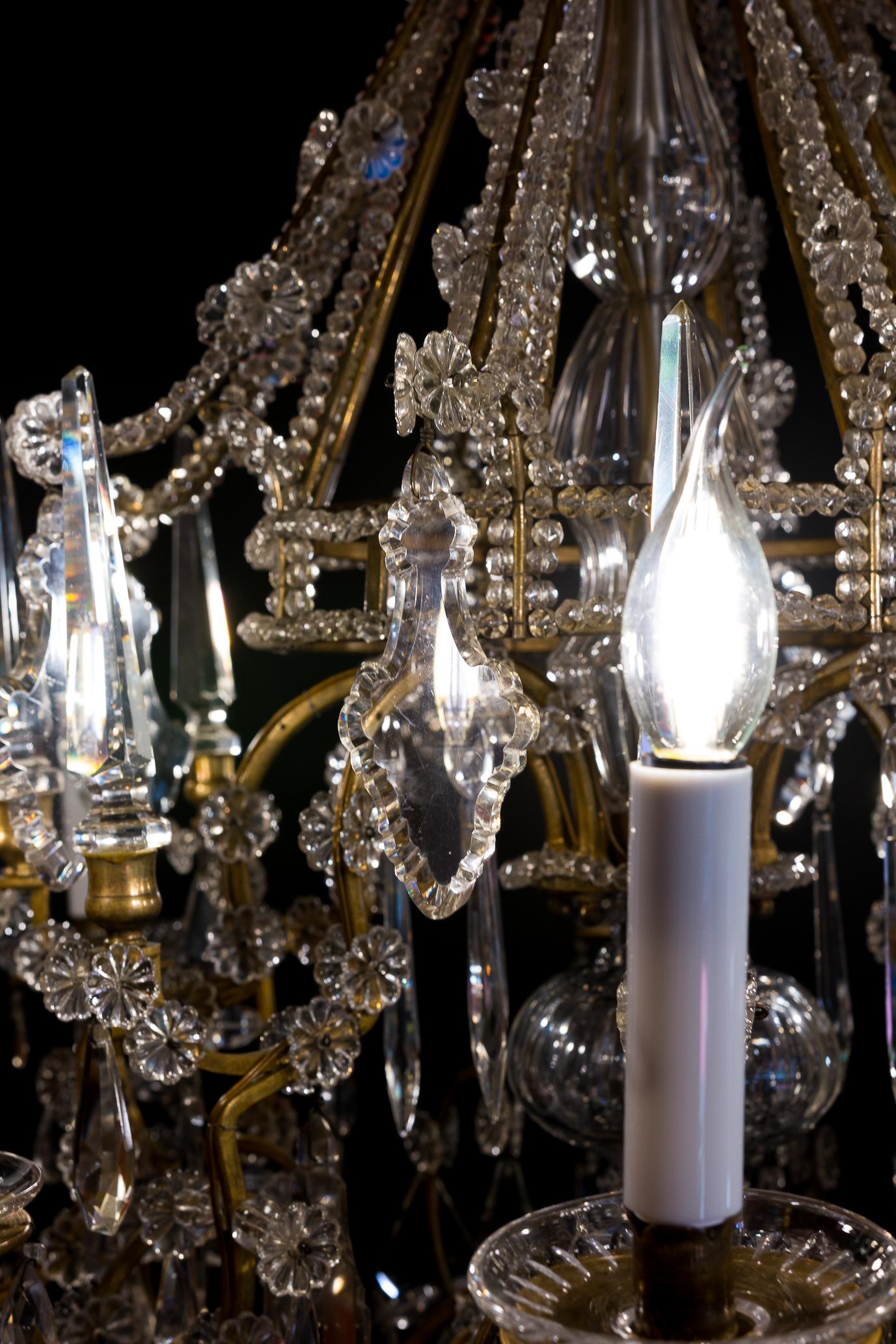 French Louis XVI Style, Gilt-Bronze and Cut-Crystal Chandelier by Maison Baguès 3