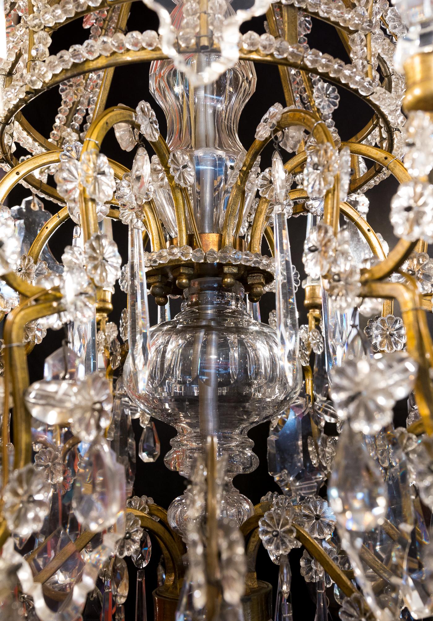 French Louis XVI Style, Gilt-Bronze and Cut-Crystal Chandelier by Maison Baguès 5