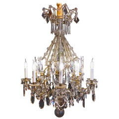 French Louis XVI Style, Gilt-Bronze and Cut-Crystal Chandelier by Maison Baguès