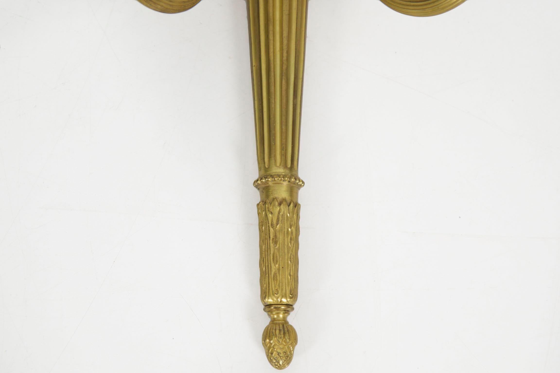 French Louis XVI Style Gilt Bronze Antique Candelabra Wall Sconce, 19th Century 5