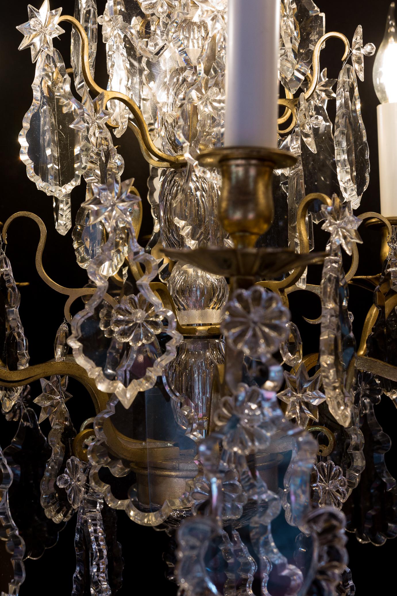 French Louis XVI Style Gilt-Bronze and Baccarat Crystal Chandelier, circa 1880 8