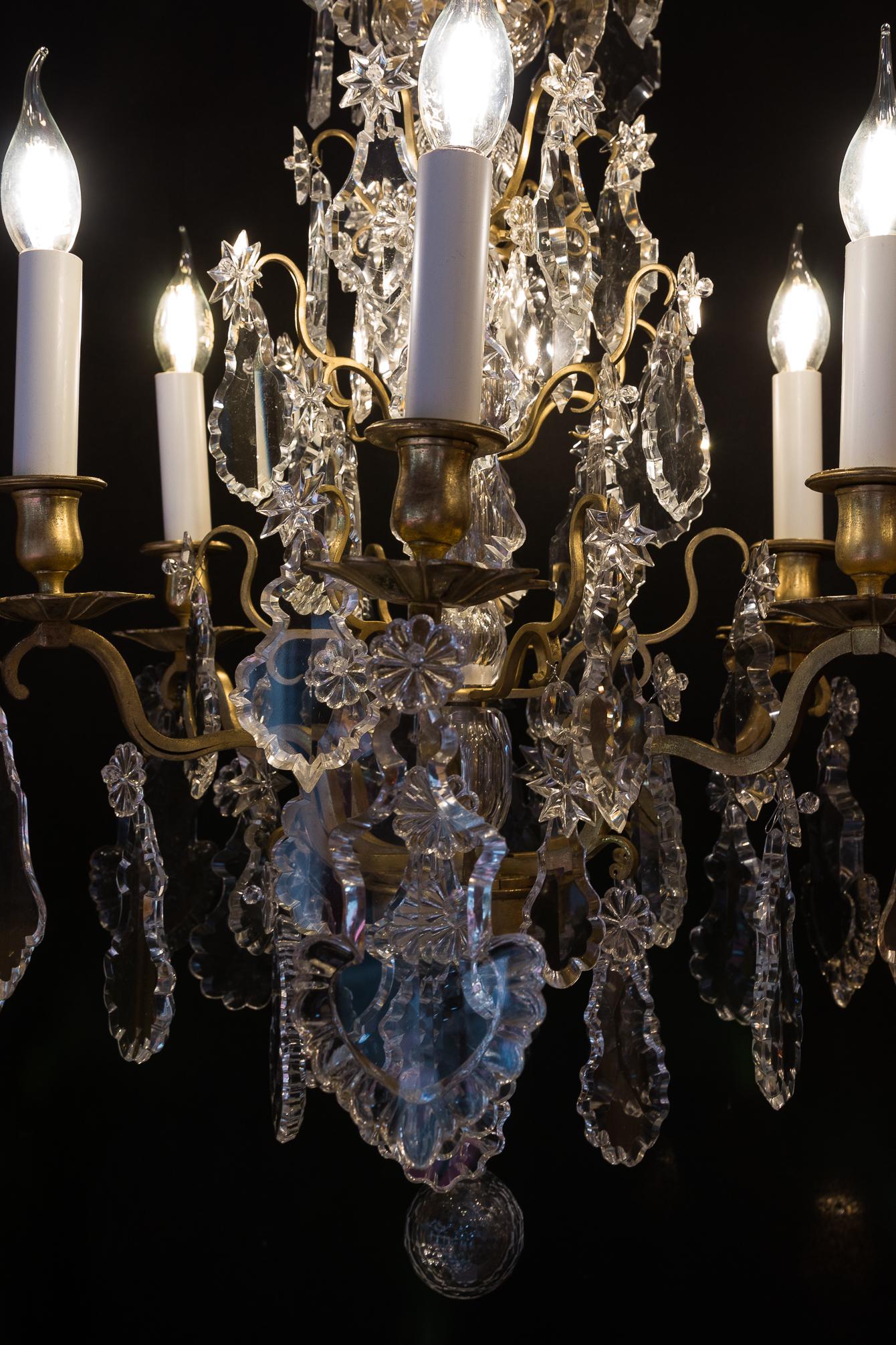 French Louis XVI Style Gilt-Bronze and Baccarat Crystal Chandelier, circa 1880 10