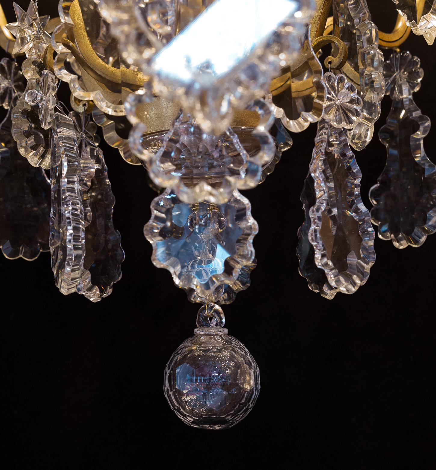 French Louis XVI Style Gilt-Bronze and Baccarat Crystal Chandelier, circa 1880 13