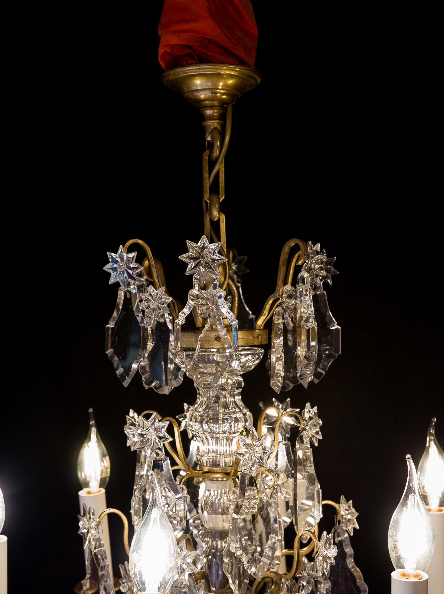 French Louis XVI Style Gilt-Bronze and Baccarat Crystal Chandelier, circa 1880 In Good Condition In Saint Ouen, FR