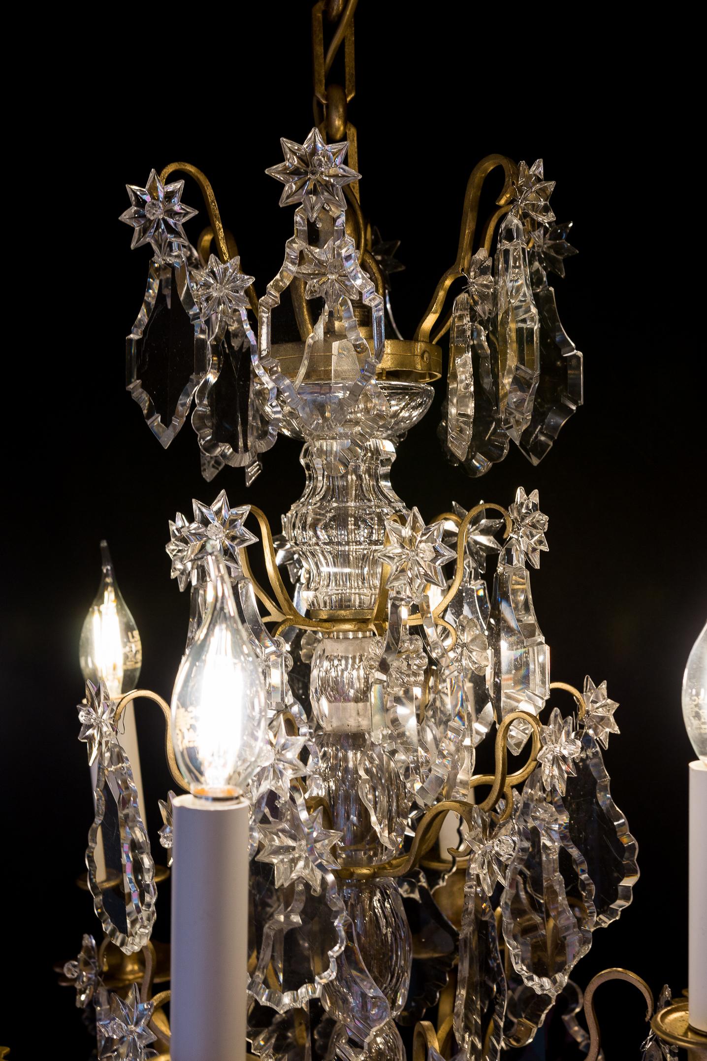 French Louis XVI Style Gilt-Bronze and Baccarat Crystal Chandelier, circa 1880 1