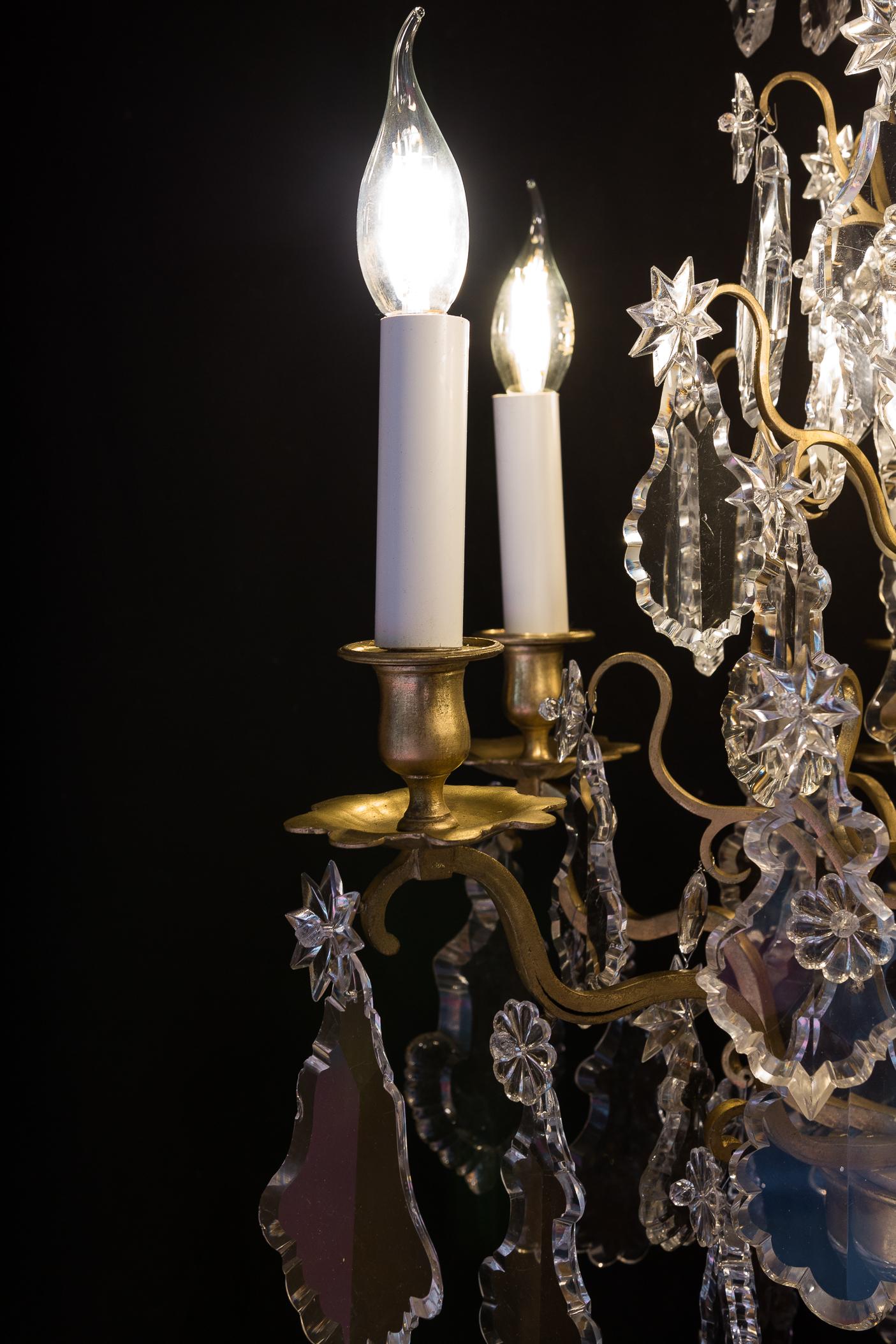 French Louis XVI Style Gilt-Bronze and Baccarat Crystal Chandelier, circa 1880 3