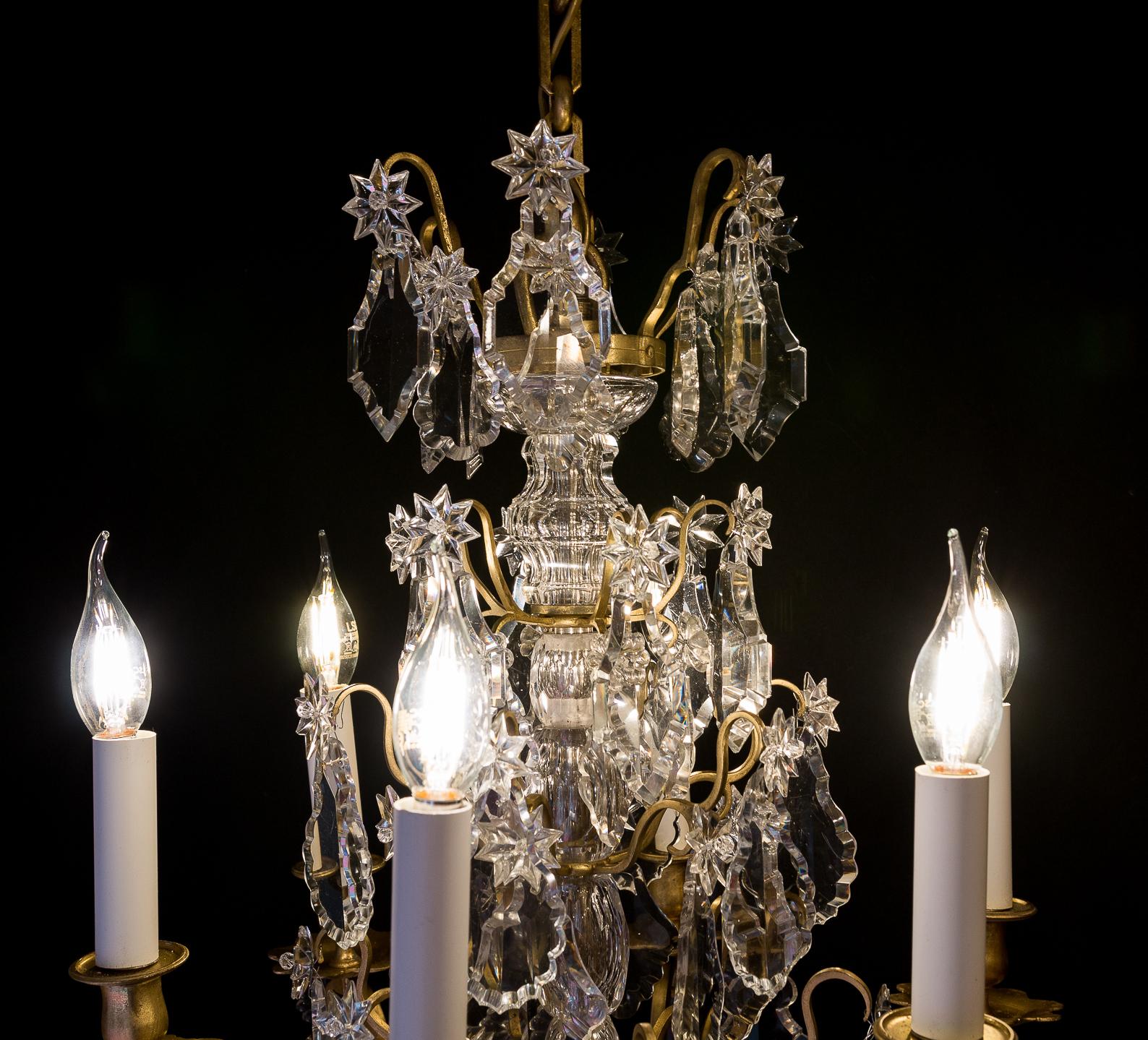 French Louis XVI Style Gilt-Bronze and Baccarat Crystal Chandelier, circa 1880 5