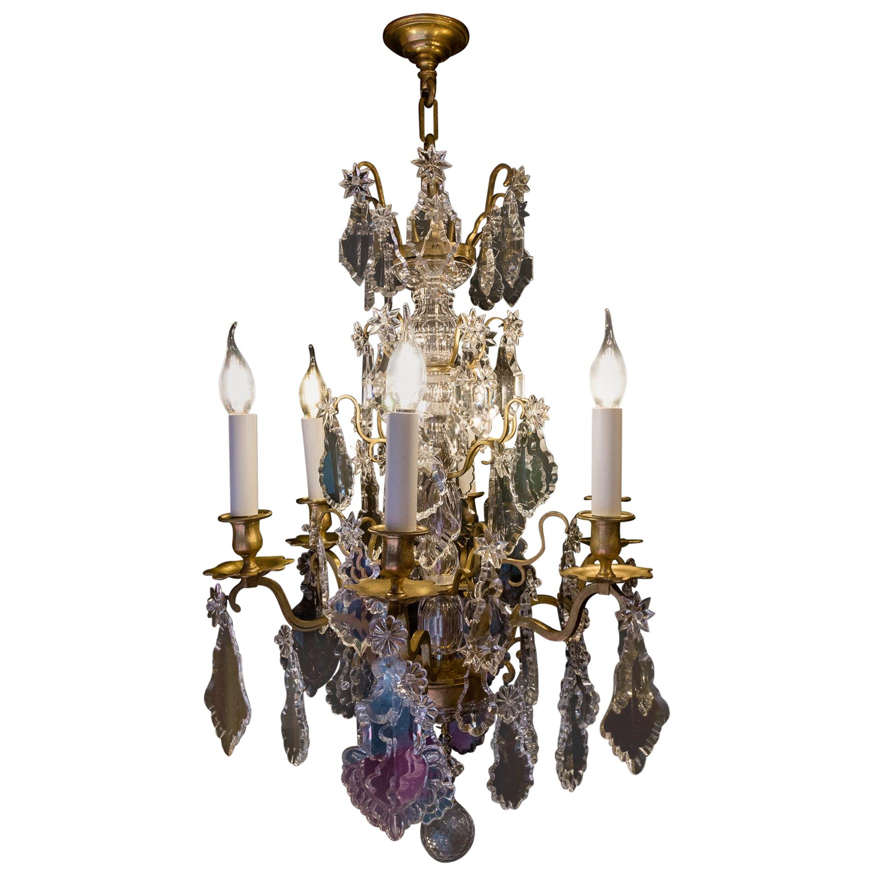 French Louis XVI Style Gilt-Bronze and Baccarat Crystal Chandelier, circa 1880
