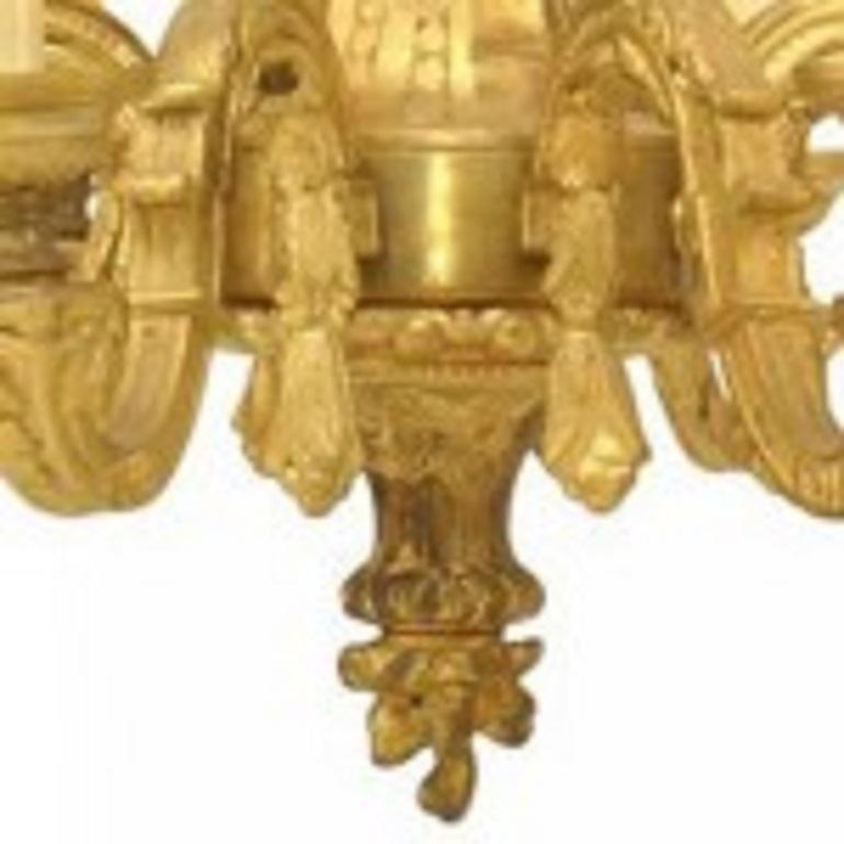 Araña francesa de bronce dorado estilo Luis XVI Francés en venta