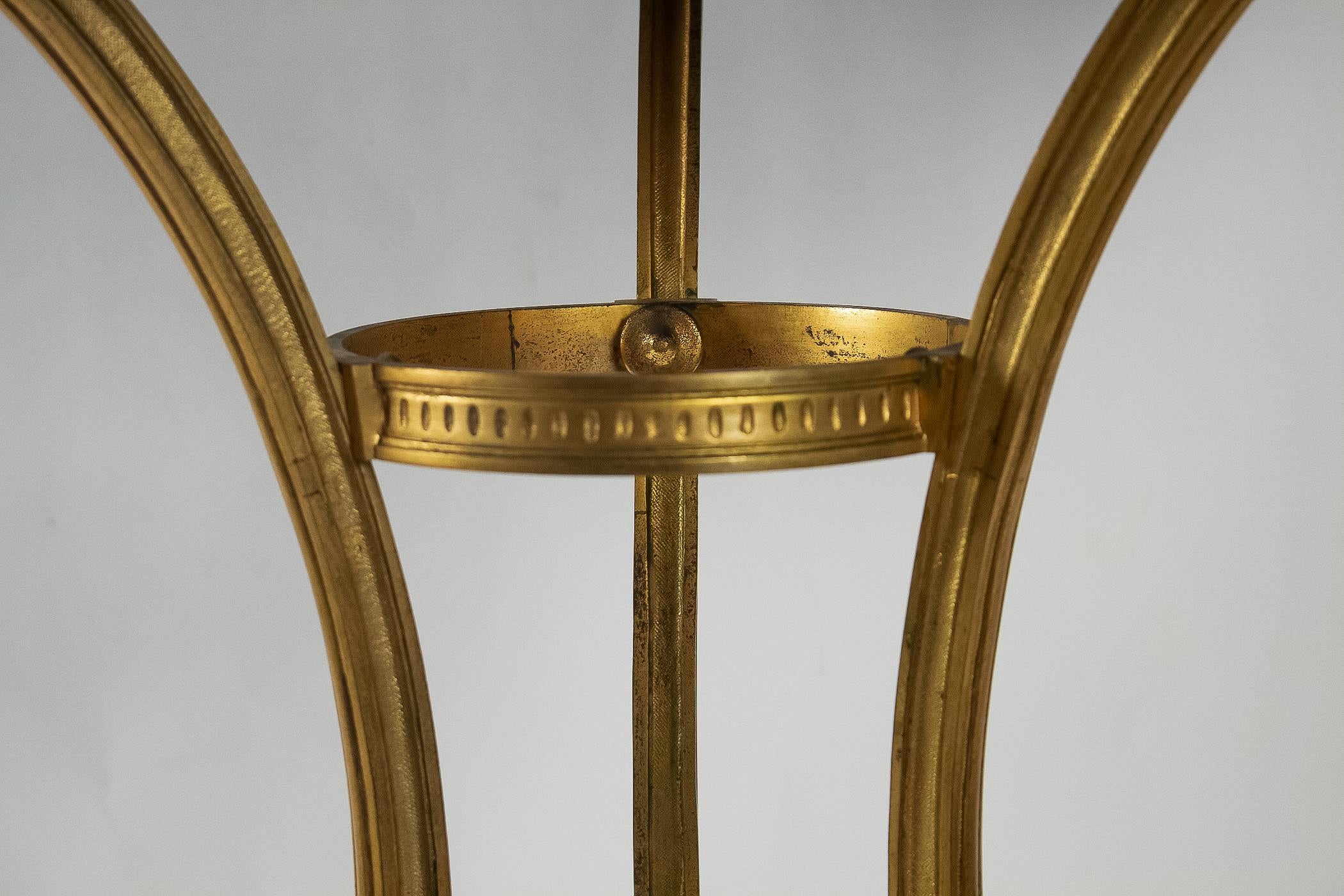 French Louis XVI Style Gilt-Bronze Gueridon Table and Marquetry Marble-Top 7