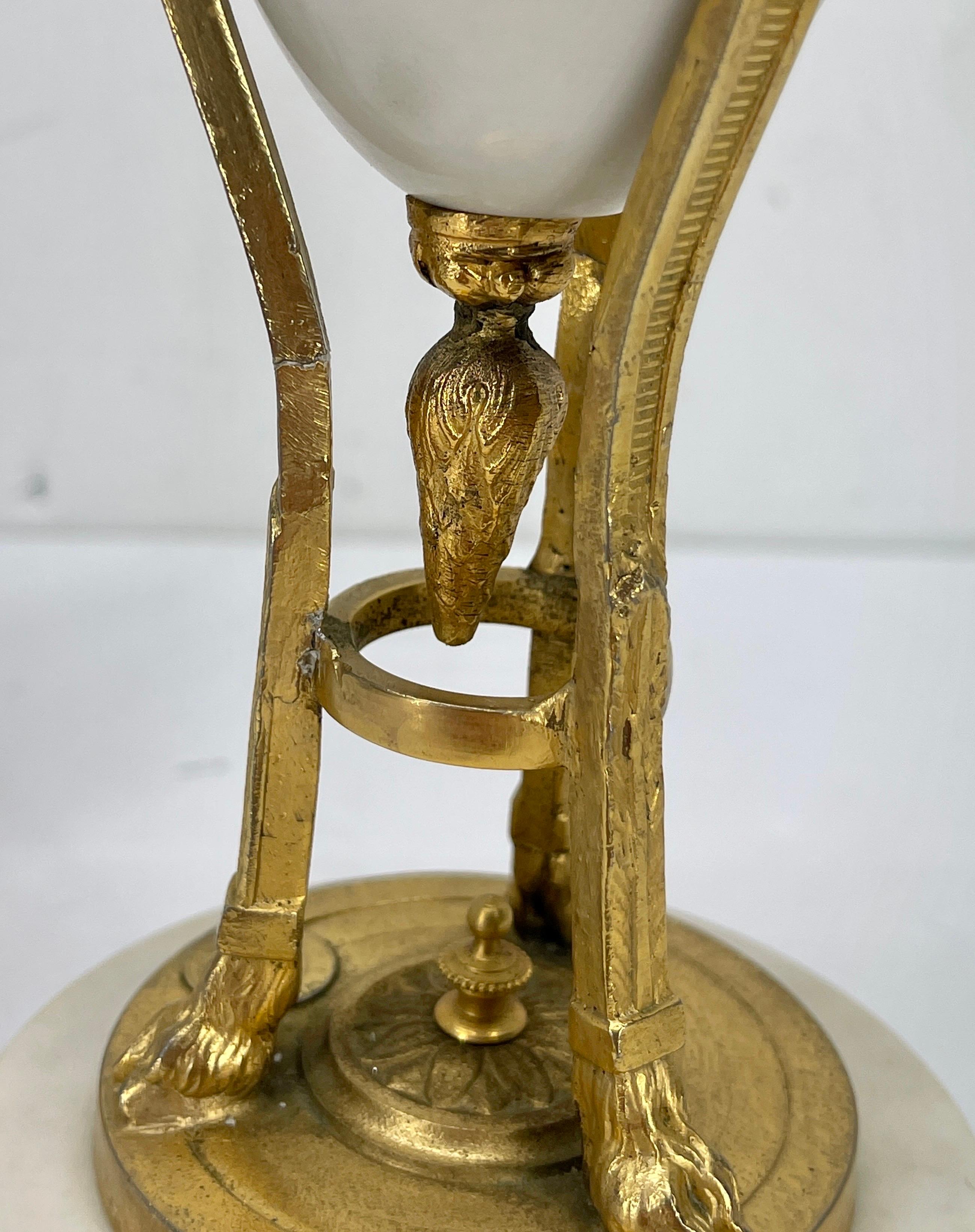 French Louis XVI Style Gilt Bronze-Mounted White Marble Urns 13