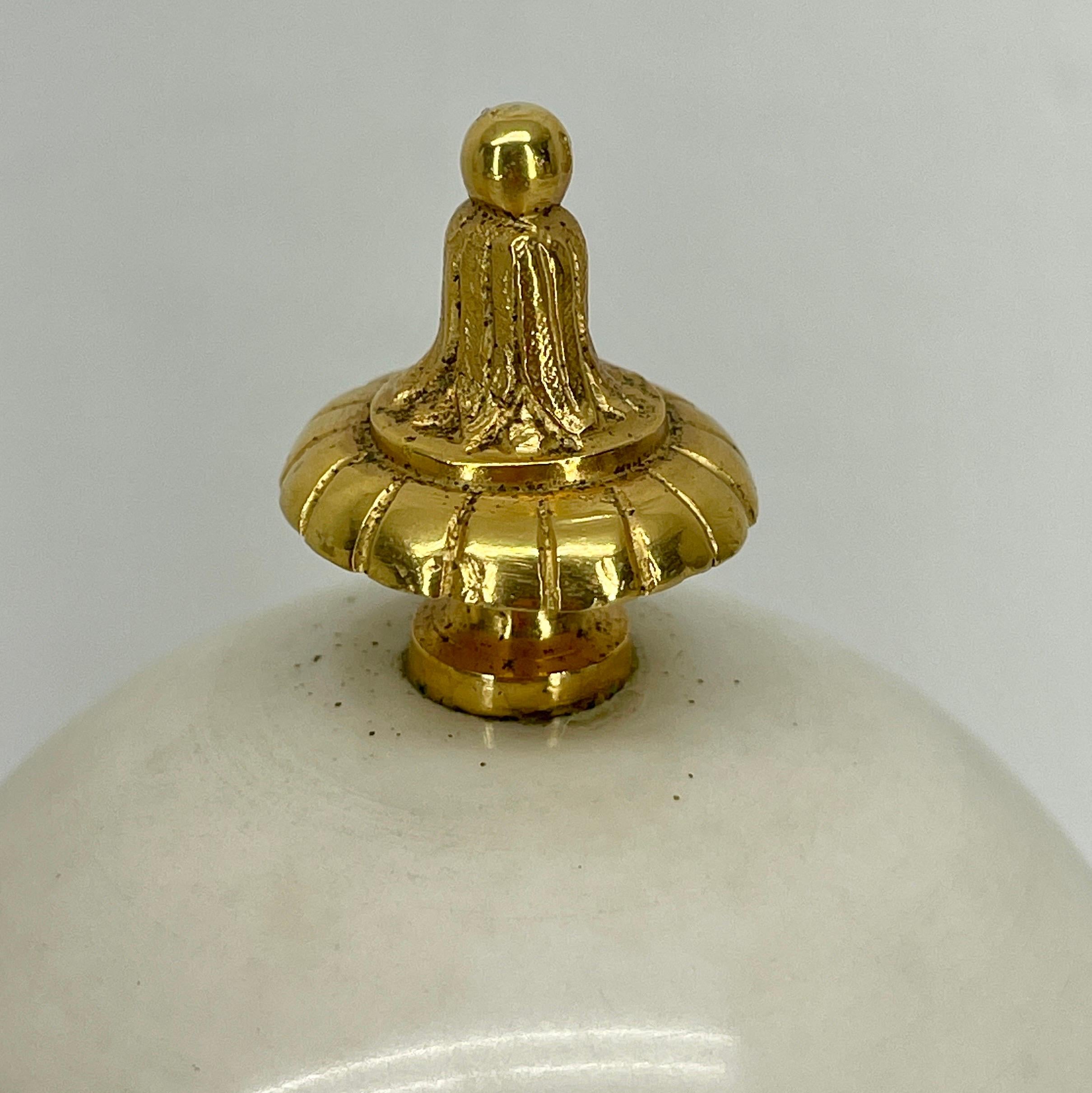 French Louis XVI Style Gilt Bronze-Mounted White Marble Urns 4
