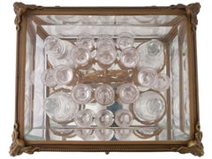 French Louis XVI Style Gilt Bronze Tantalus and Glassware Set