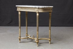 French Louis XVI Style Gilt Console with Carrara Marble Top, circa 1920s