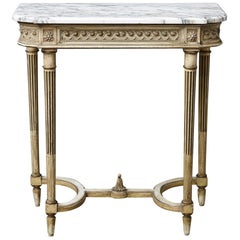 French Louis XVI Style Gilt Console with Carrara Marble Top, circa 1920s