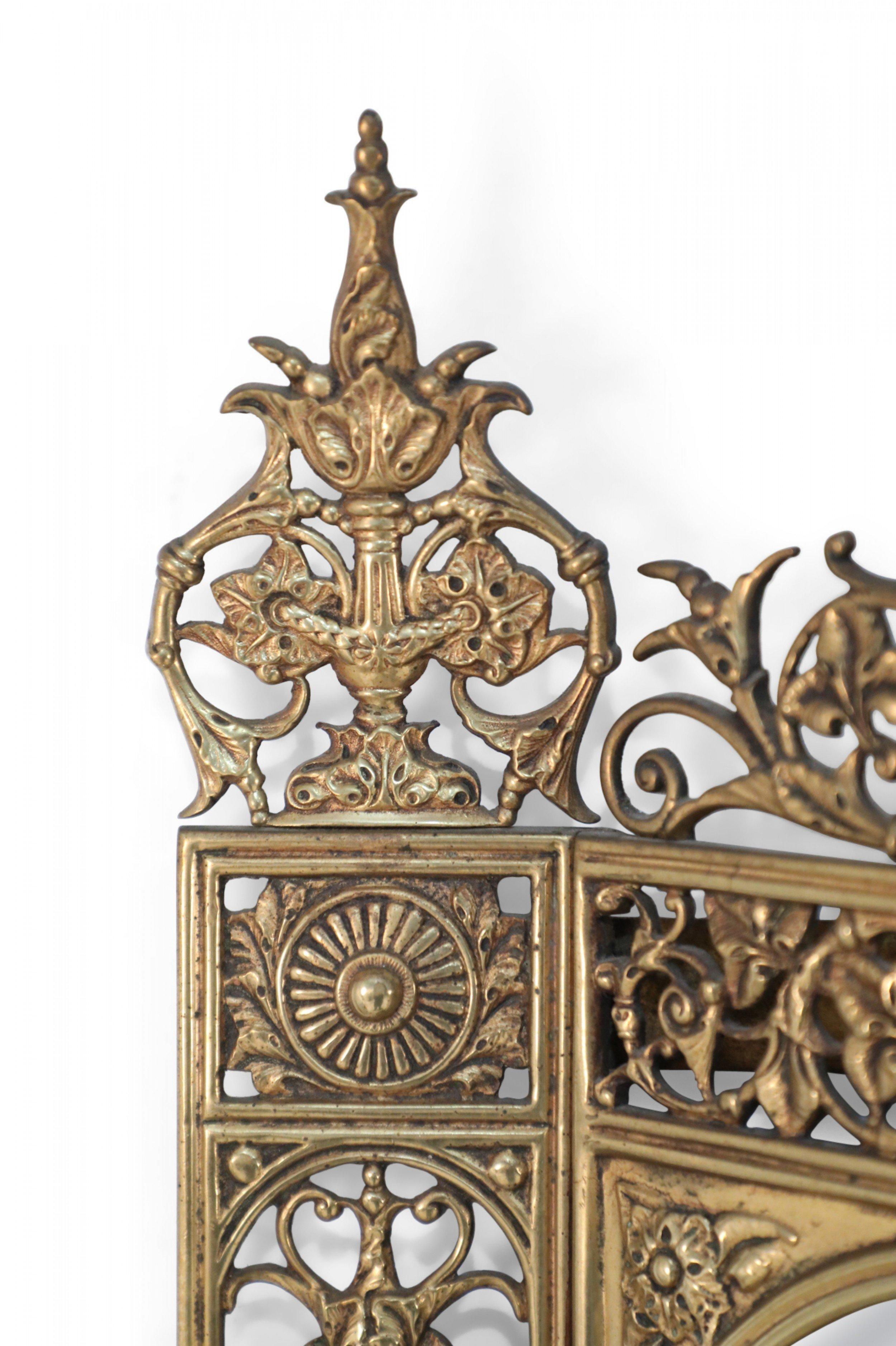 19th Century French Louis XVI Style Gilt Metal Filigree and Mirror Triangular Wall Shelf