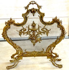 Französisch Louis XVI Stil vergoldet Ormolu geschwärzt Mesh  Klassische Motive Kaminschirm