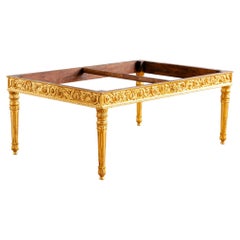 French Louis XVI Style Gilt Rectangular Coffee Table - Hand Carved