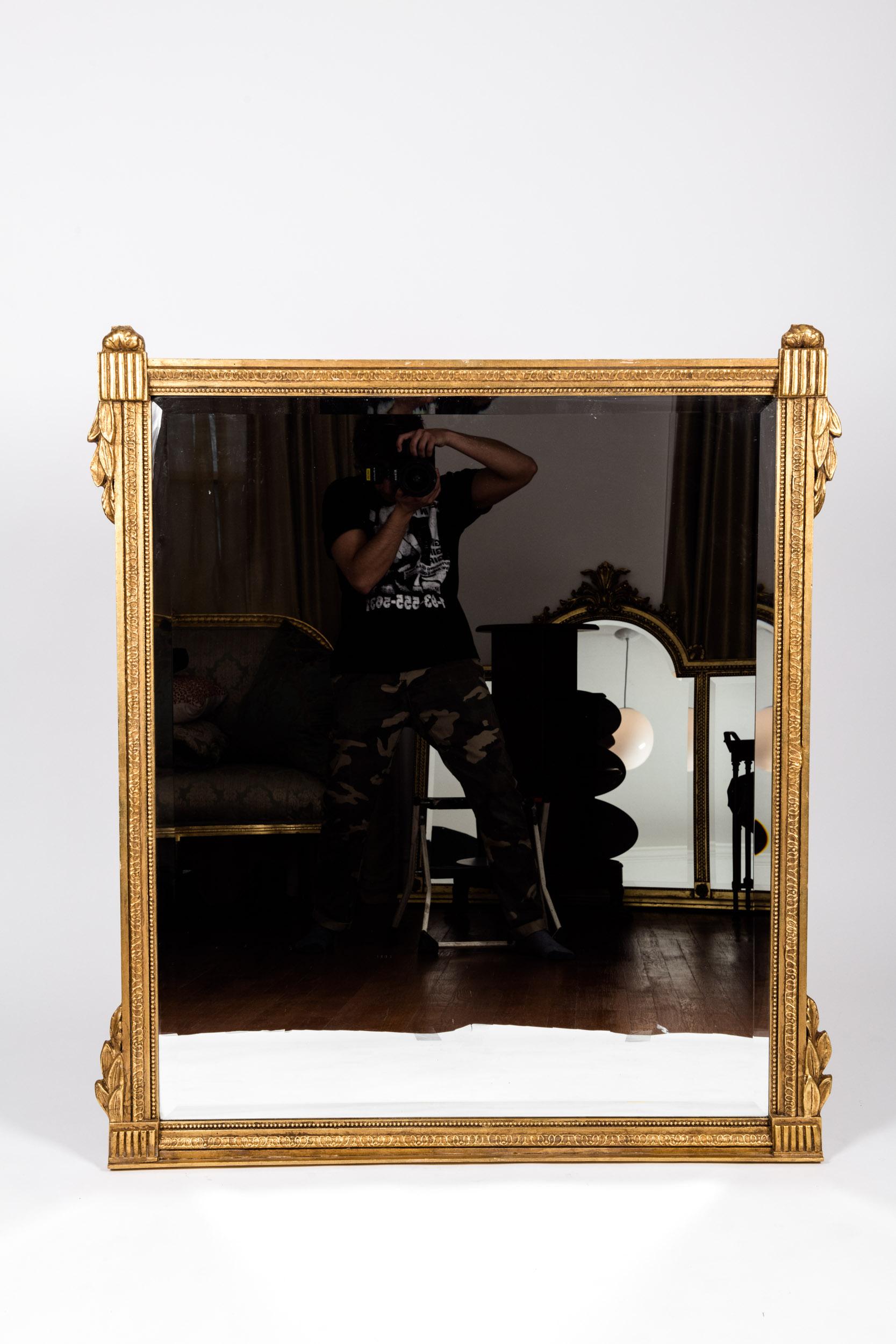 French Louis XVI Style Giltwood Beveled Mirror 7
