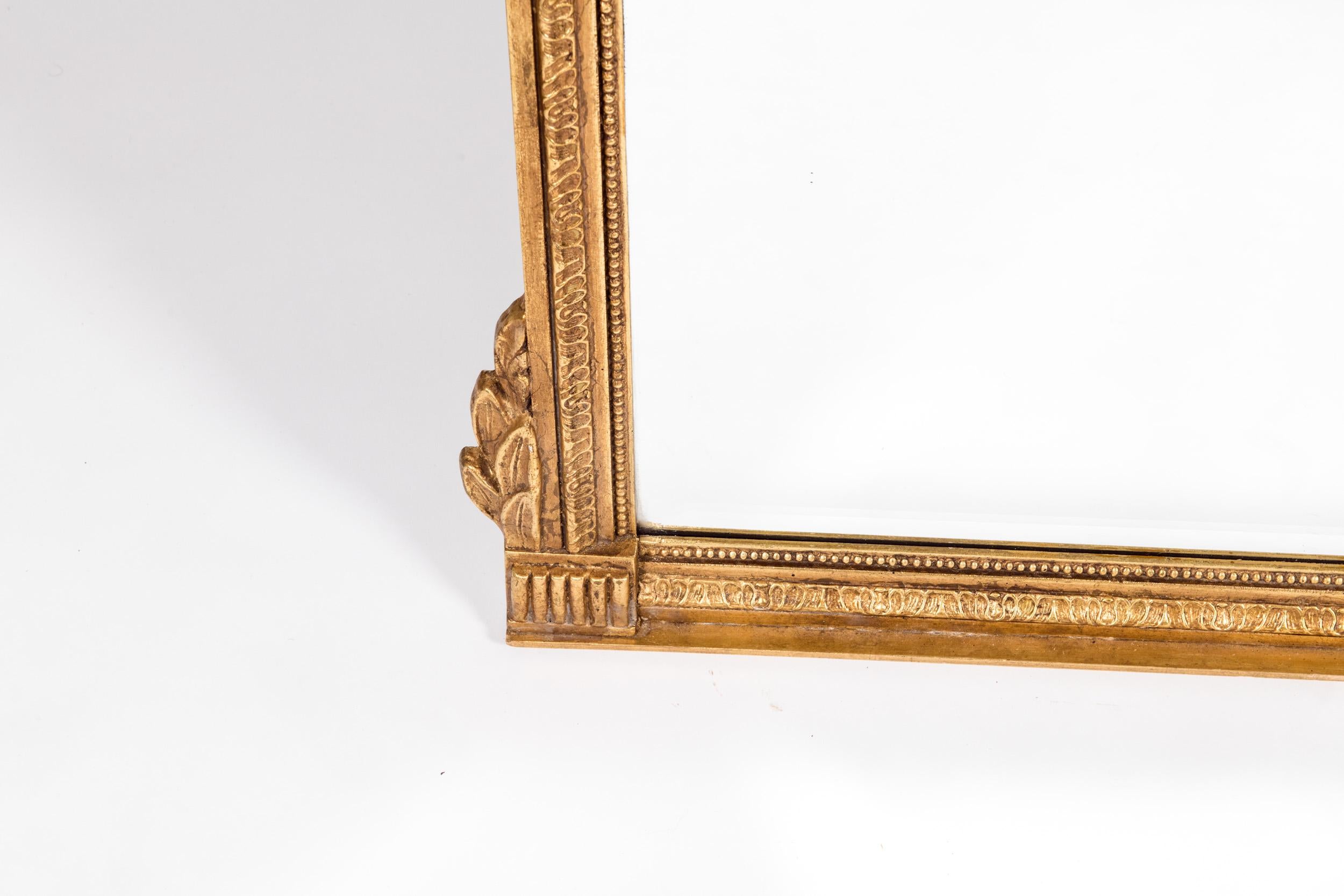 French Louis XVI Style Giltwood Beveled Mirror 5