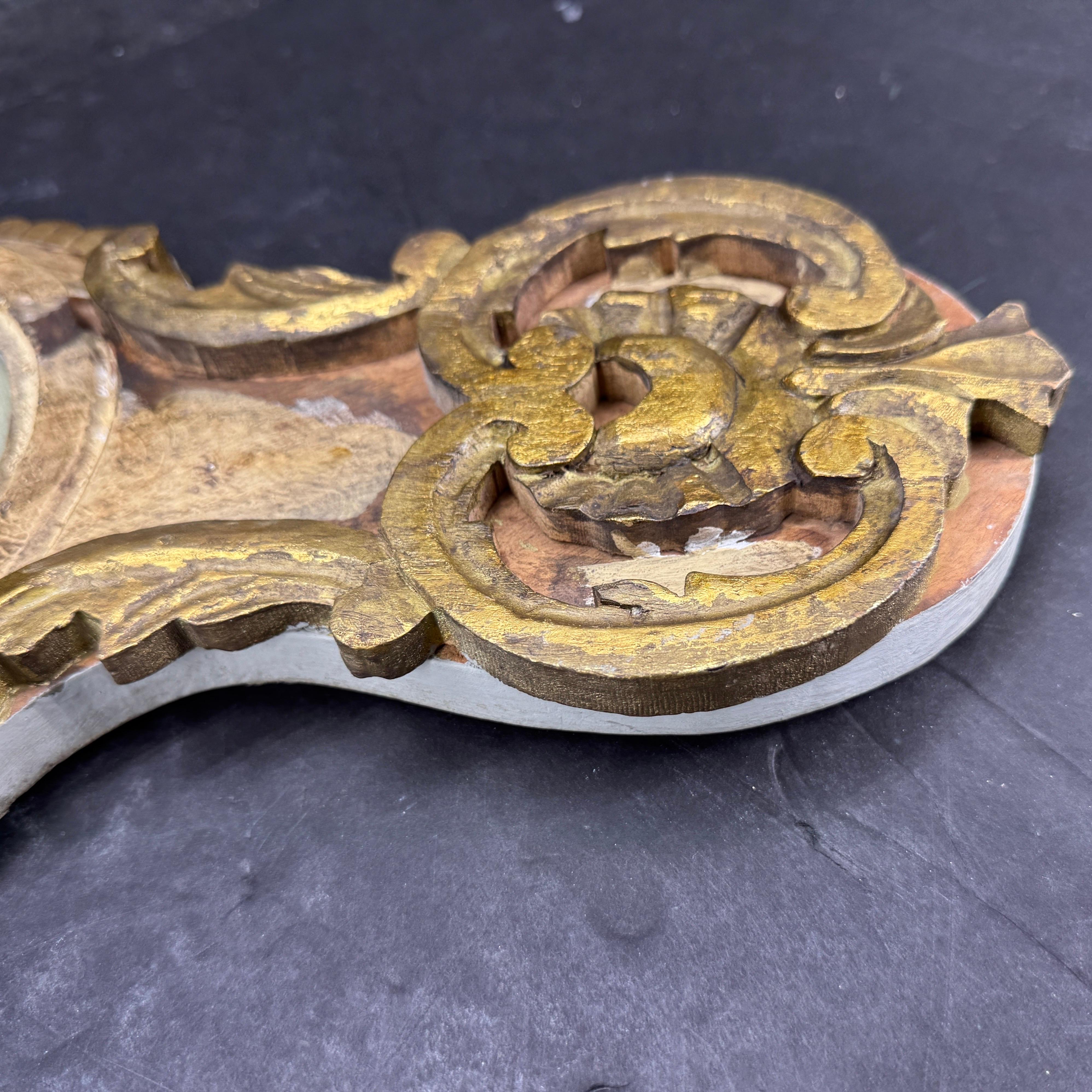 French Louis XVI Style Gilt Wood Painted Barometer Replica For Sale 6