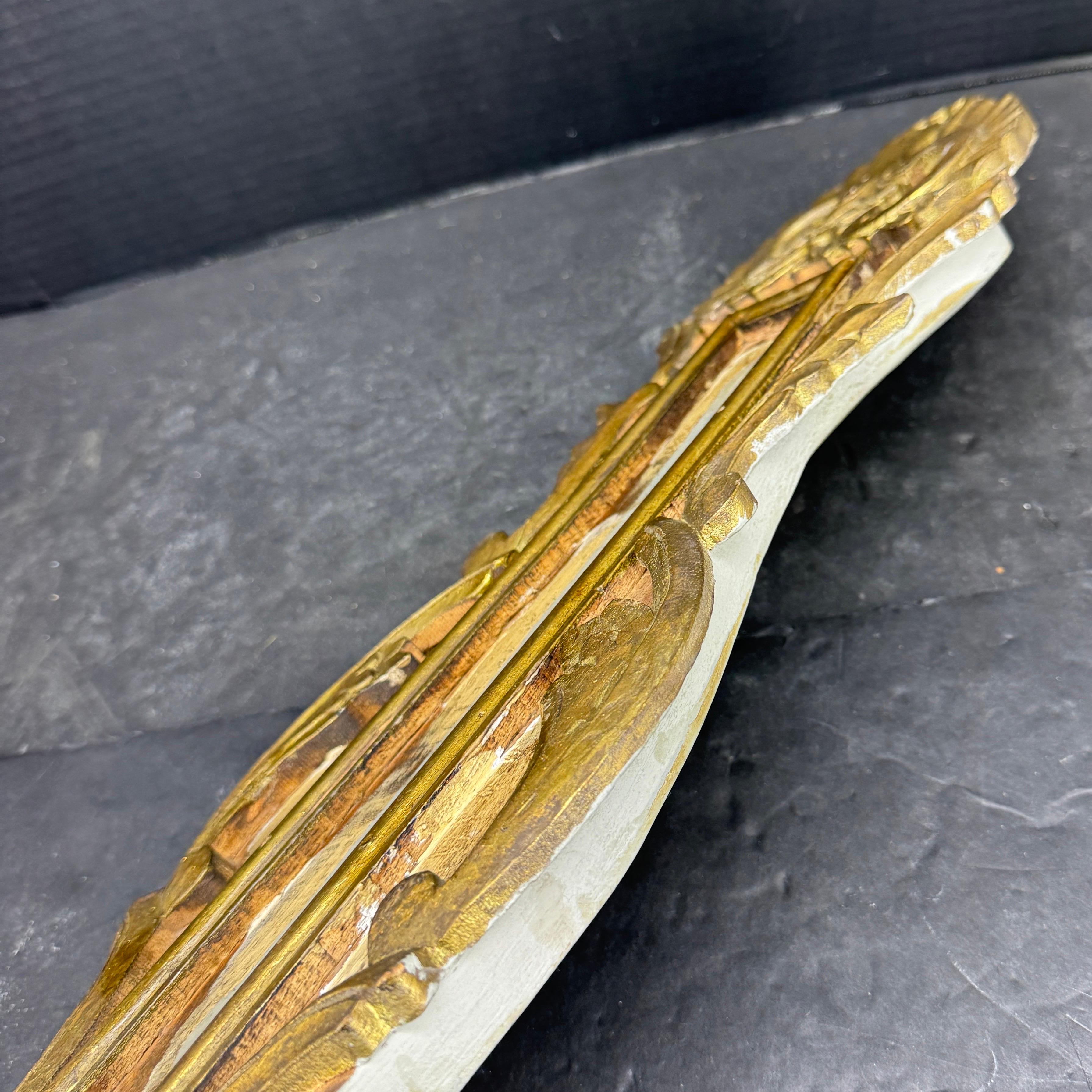 20th Century French Louis XVI Style Gilt Wood Painted Barometer Replica For Sale
