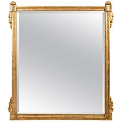 French Louis XVI Style Giltwood Beveled Mirror