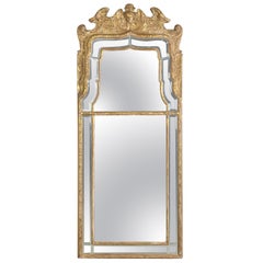 French Louis XVI Style Giltwood Mirror, circa 1930s